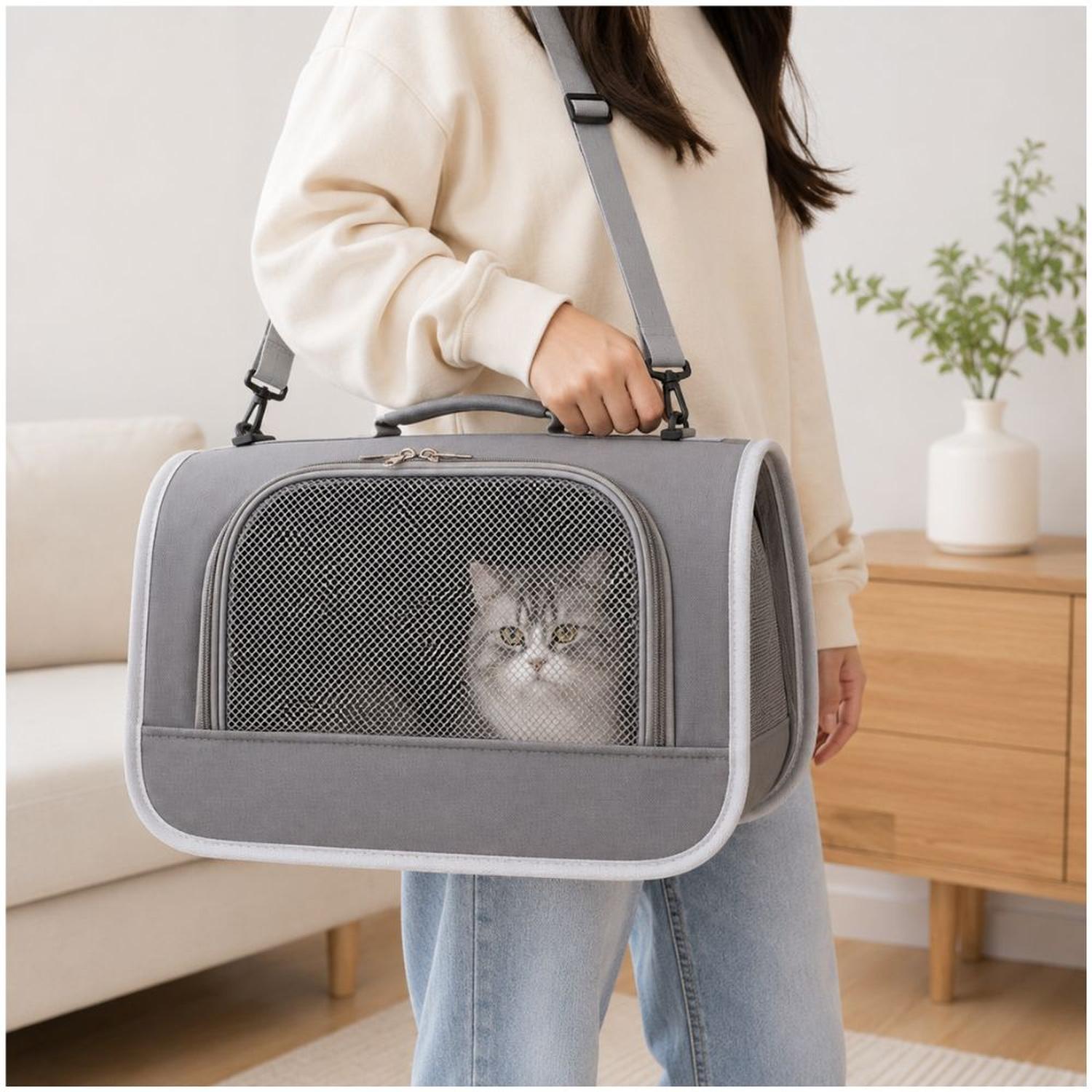 BOLSO MOCHILA MALETÍN PARA TRANSPORTAR MASCOTAS PEQUEÑAS GATOS TRANSPIRABLE - 1