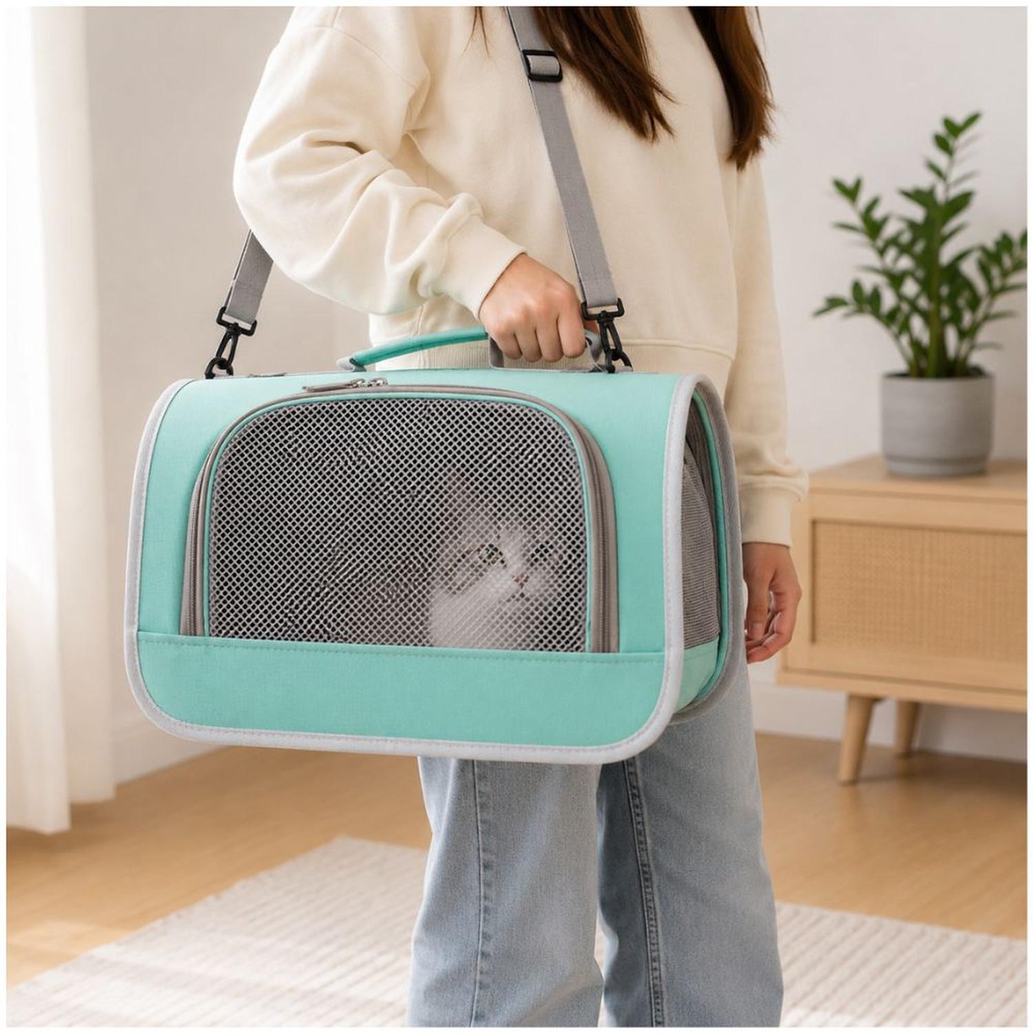 BOLSO MOCHILA MALETÍN PARA TRANSPORTAR MASCOTAS PEQUEÑAS GATOS TRANSPIRABLE - 1