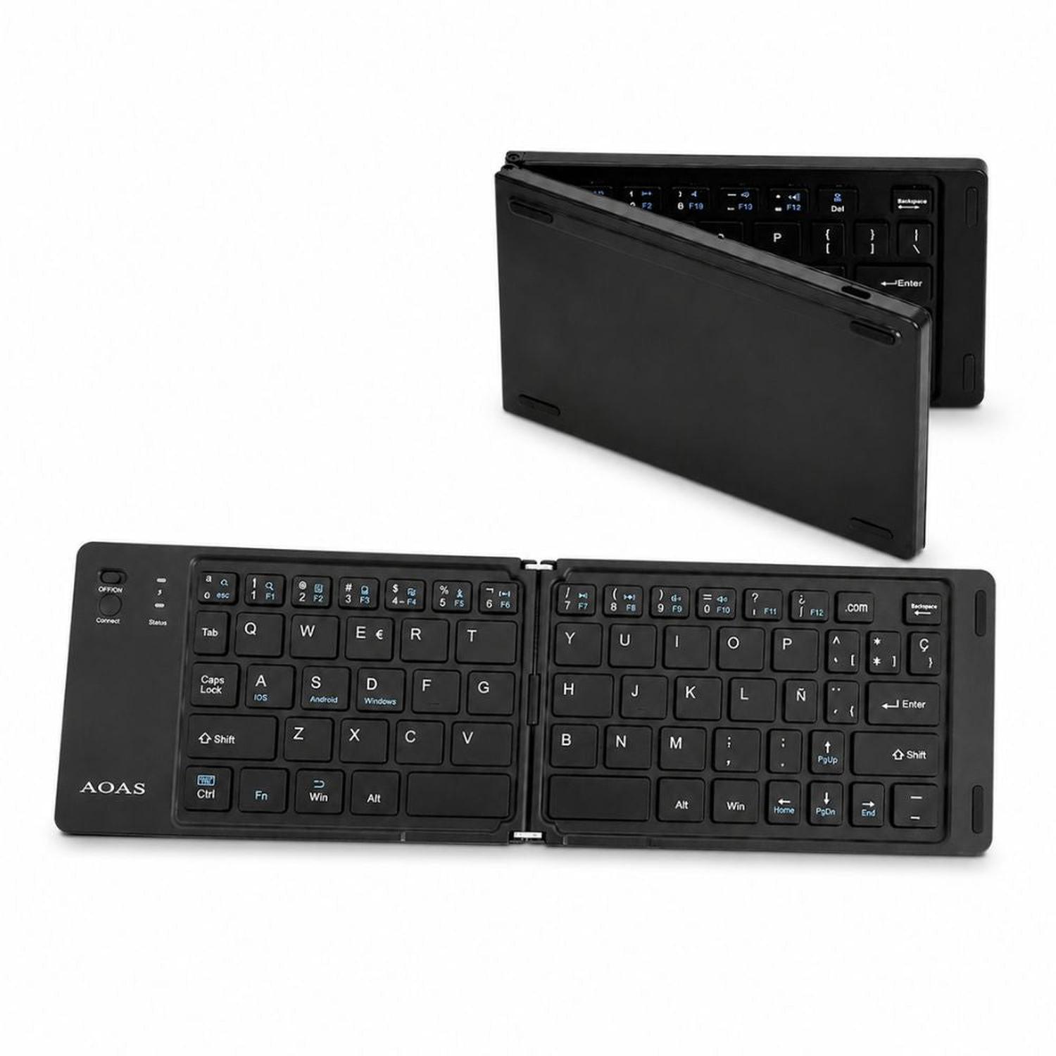 TECLADO BLUETOOTH AOAS A-1007 PLEGABLE ULTRA FINO PARA PC LAPTOP TABLET CELULAR - 1