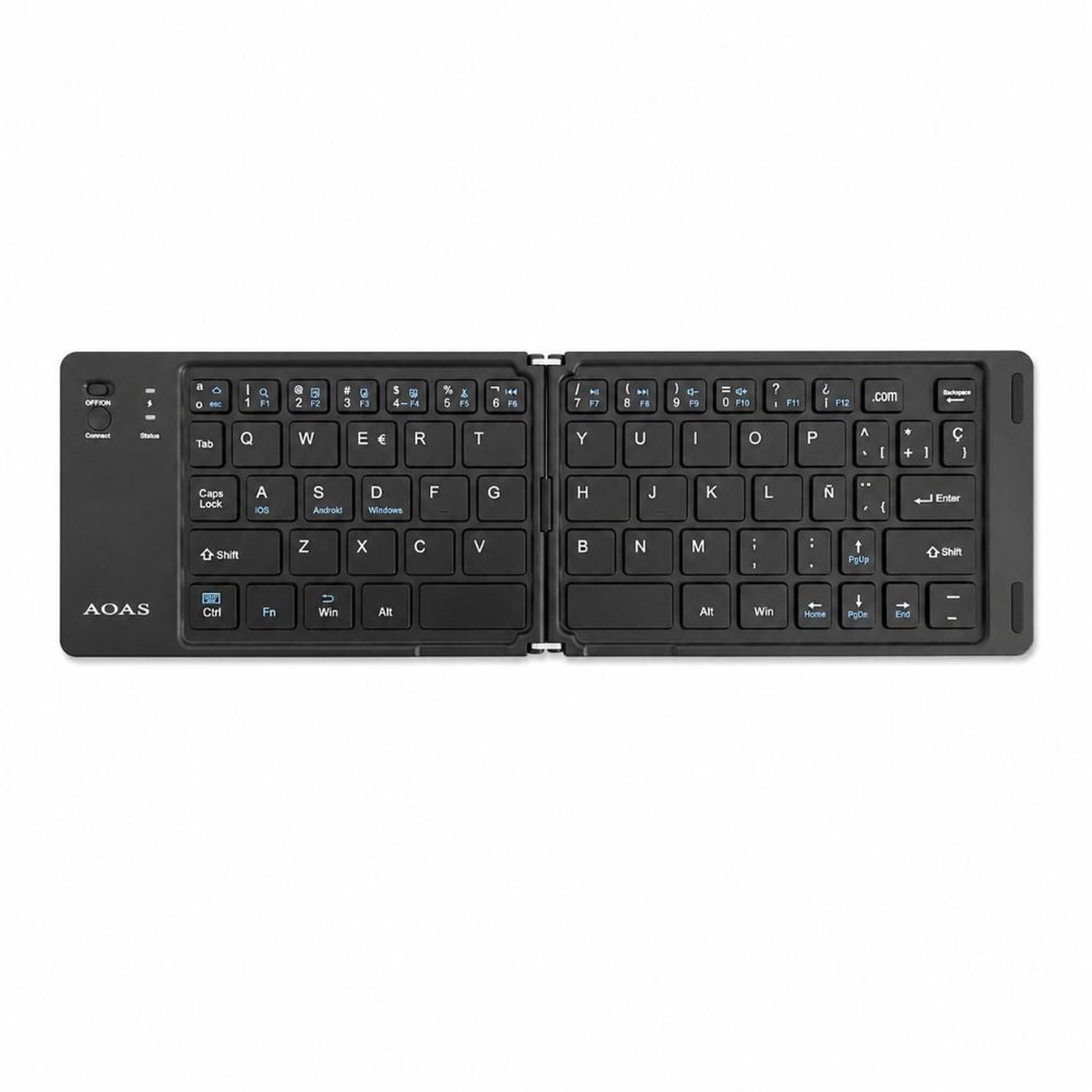 TECLADO BLUETOOTH AOAS A-1007 PLEGABLE ULTRA FINO PARA PC LAPTOP TABLET CELULAR - 4