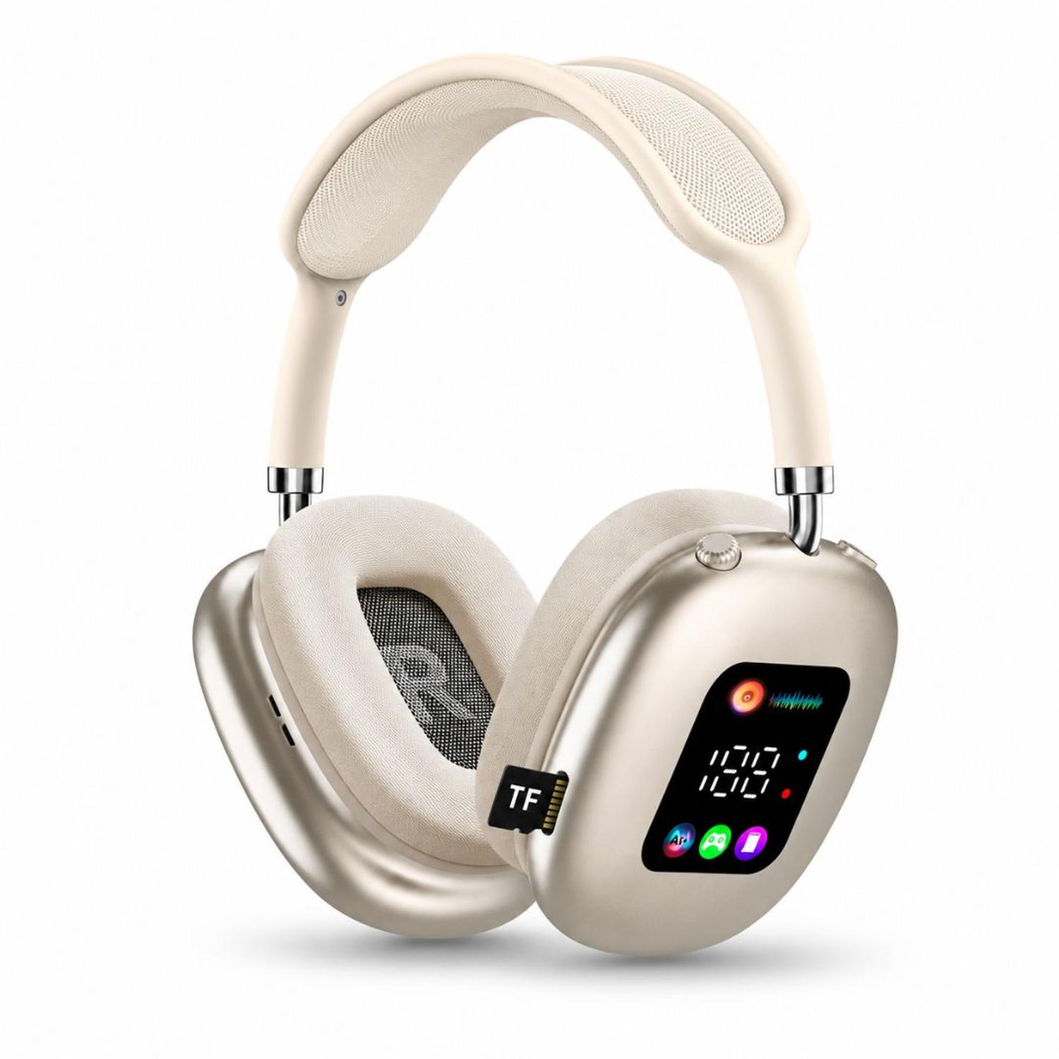 AUDÍFONOS INALÁMBRICOS BLUETOOTH AKZ MAX500 PANTALLA DIGITAL VINCHA AJUSTABLE TAMAÑO M - 1