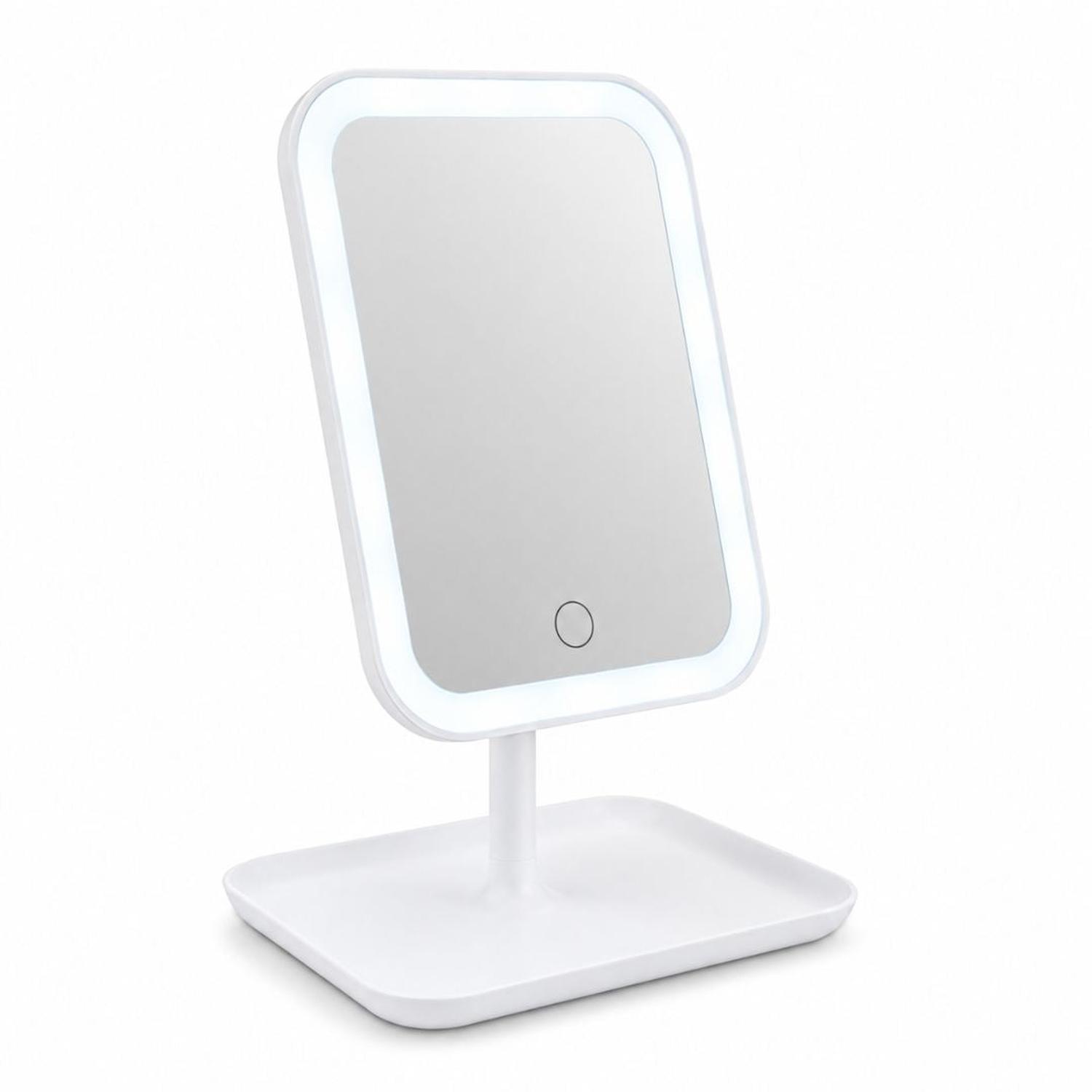 ESPEJO LED RECARGABLE 3 TONOS DE ILUMINACIÓN CONTROL TÁCTIL ÁNGULO AJUSTABLE - 7