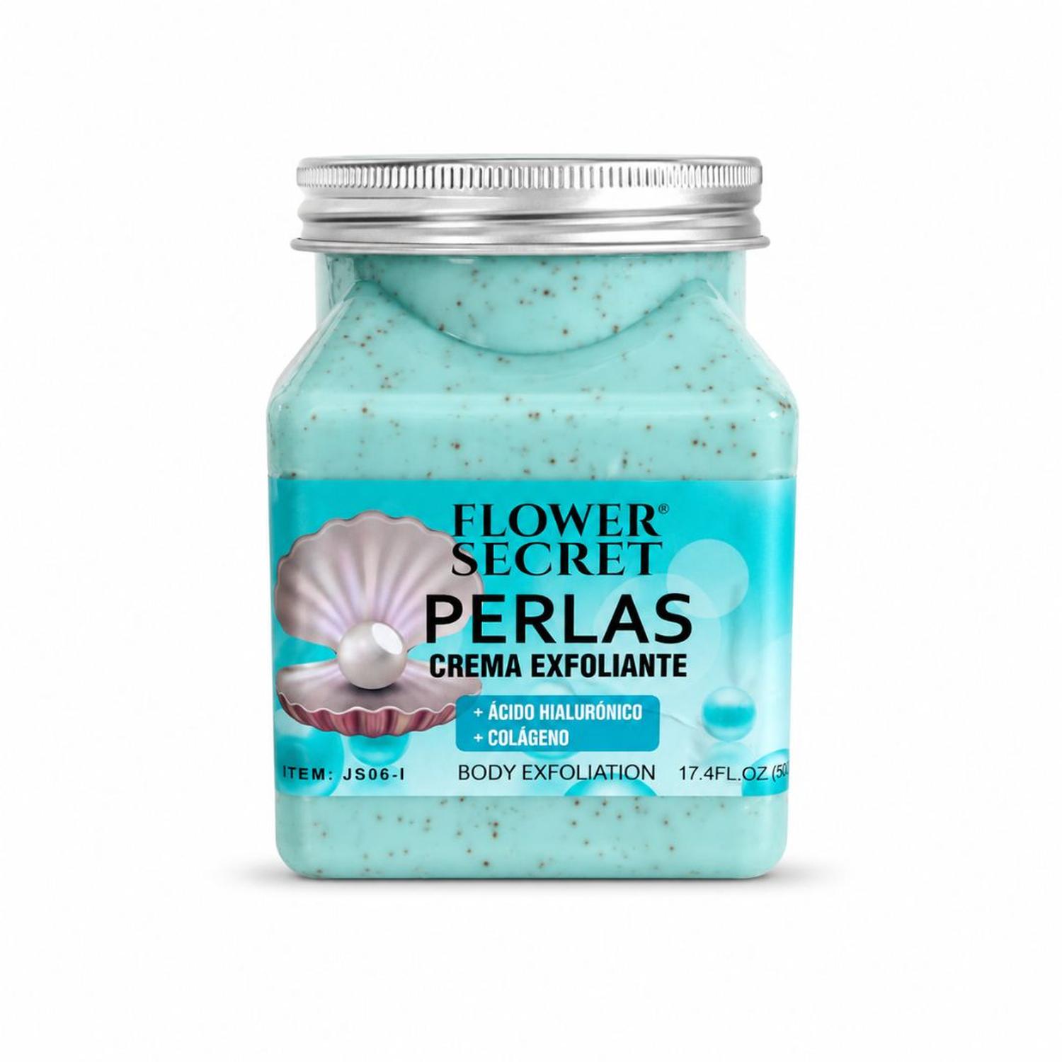 CREMA EXFOLIANTE CORPORAL FLOWER SECRET PERLAS 500 ML ÁCIDO HIALURÓNICO COLÁGENO - 1