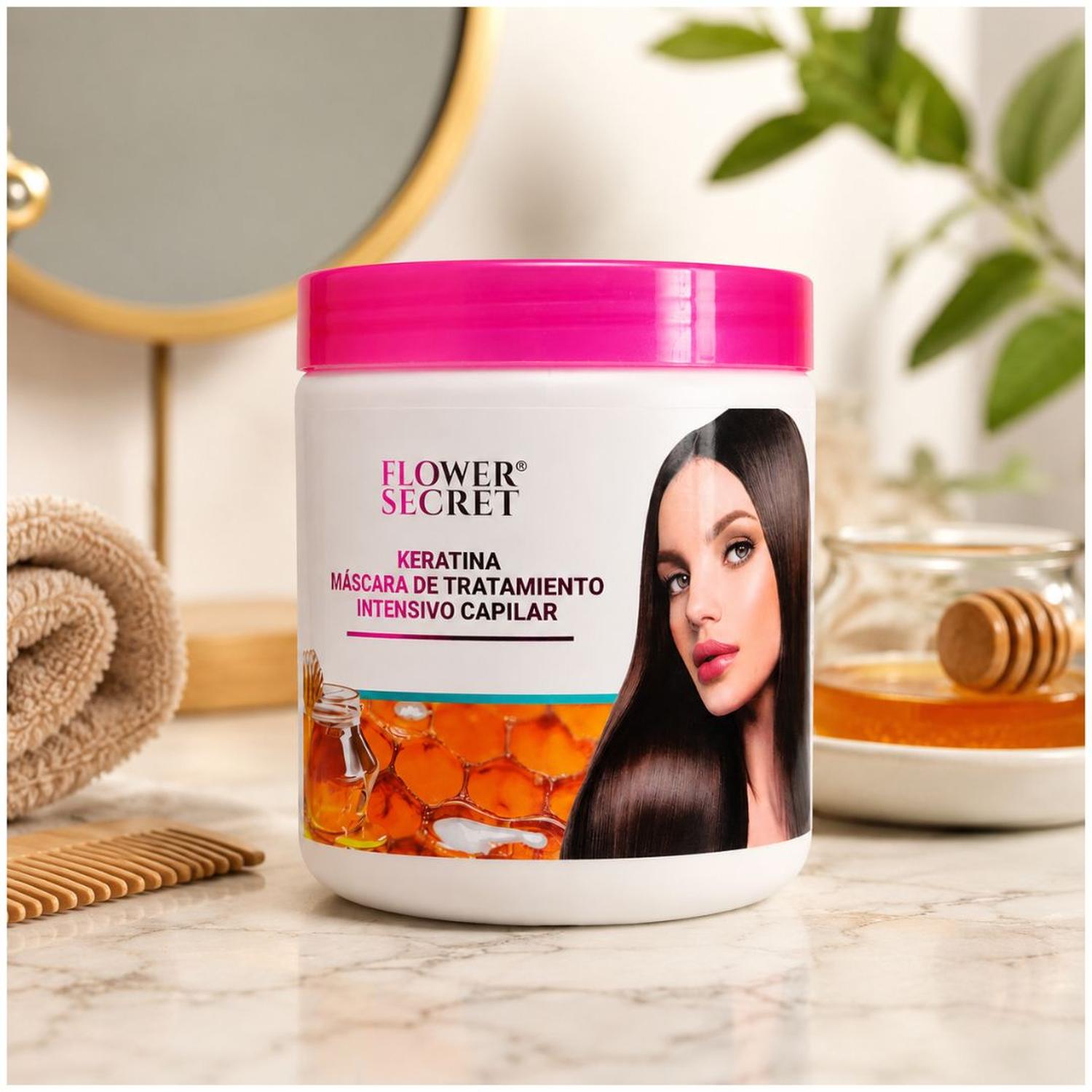 MASCARILLA CAPILAR FLOWER SECRET KERATINA 500 ML TRATAMIENTO HIDRATANTE Y NUTRITIVO - 4