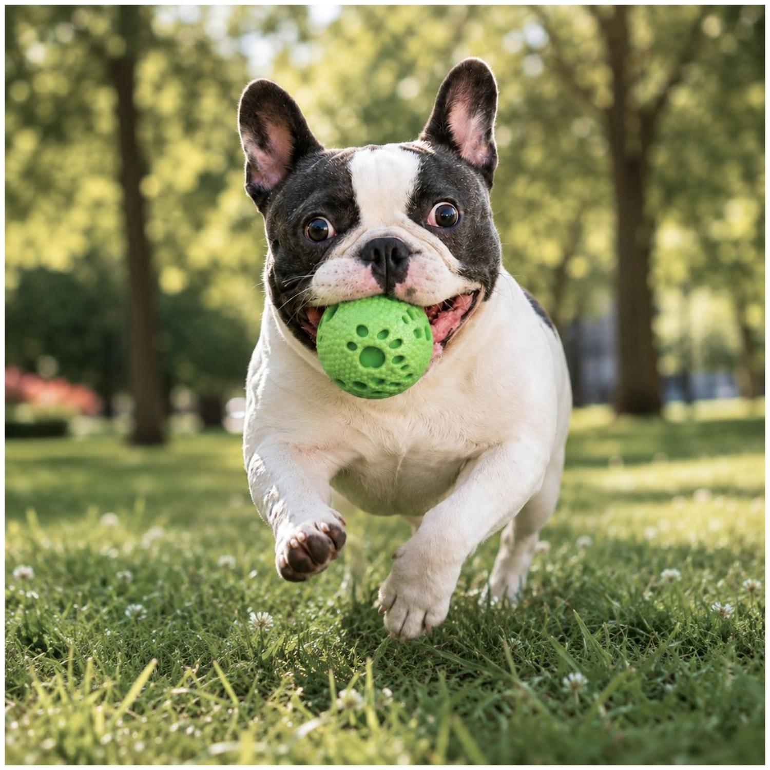 PELOTA PARA PERROS MASTICABLE 7.5 CM JUGUETE INTERACTIVO CON TEXTURA ANTIESTRÉS TAMAÑO M - 3