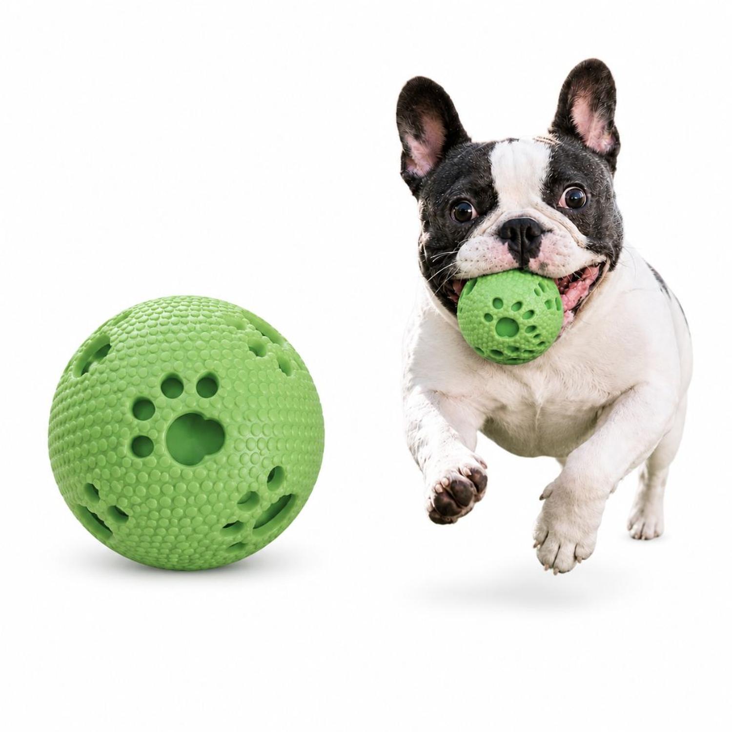 PELOTA PARA PERROS MASTICABLE 7.5 CM JUGUETE INTERACTIVO CON TEXTURA ANTIESTRÉS TAMAÑO M - 4
