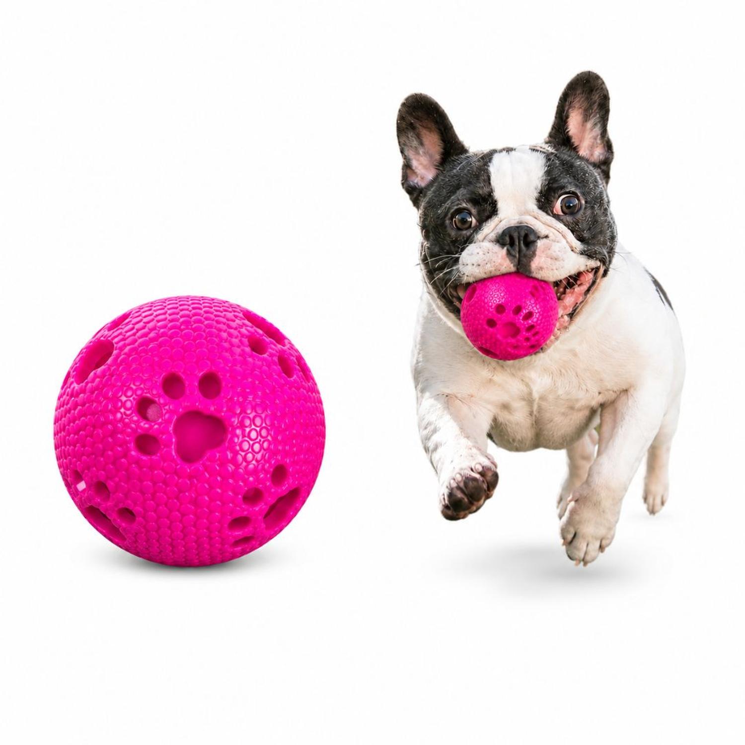 PELOTA PARA PERROS MASTICABLE 7.5 CM JUGUETE INTERACTIVO CON TEXTURA ANTIESTRÉS TAMAÑO M - 4