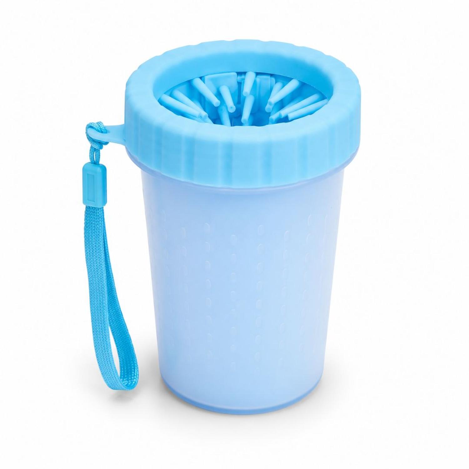 LAVADOR LIMPIADOR GRANDE DE PATAS PARA PERROS CON CERDAS DE SILICONA SUAVE CELESTE TAMAÑO M - 5