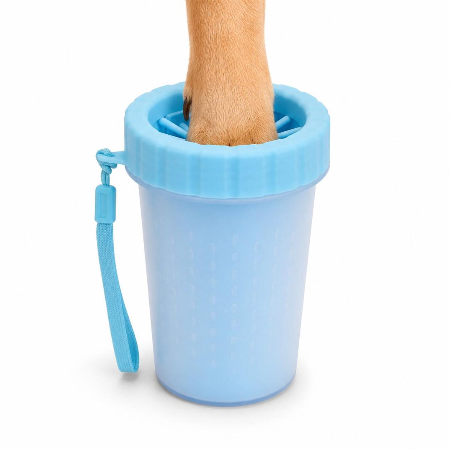 LAVADOR LIMPIADOR GRANDE DE PATAS PARA PERROS CON CERDAS DE SILICONA SUAVE CELESTE TAMAÑO M - 6