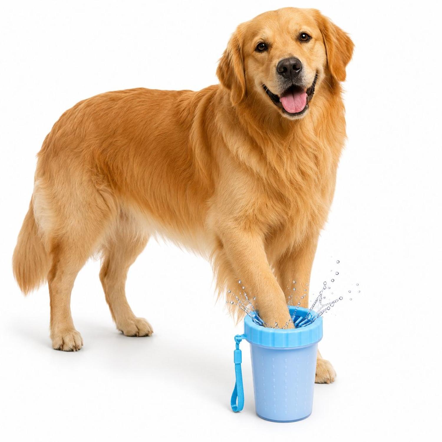 LAVADOR LIMPIADOR GRANDE DE PATAS PARA PERROS CON CERDAS DE SILICONA SUAVE CELESTE TAMAÑO M - 7