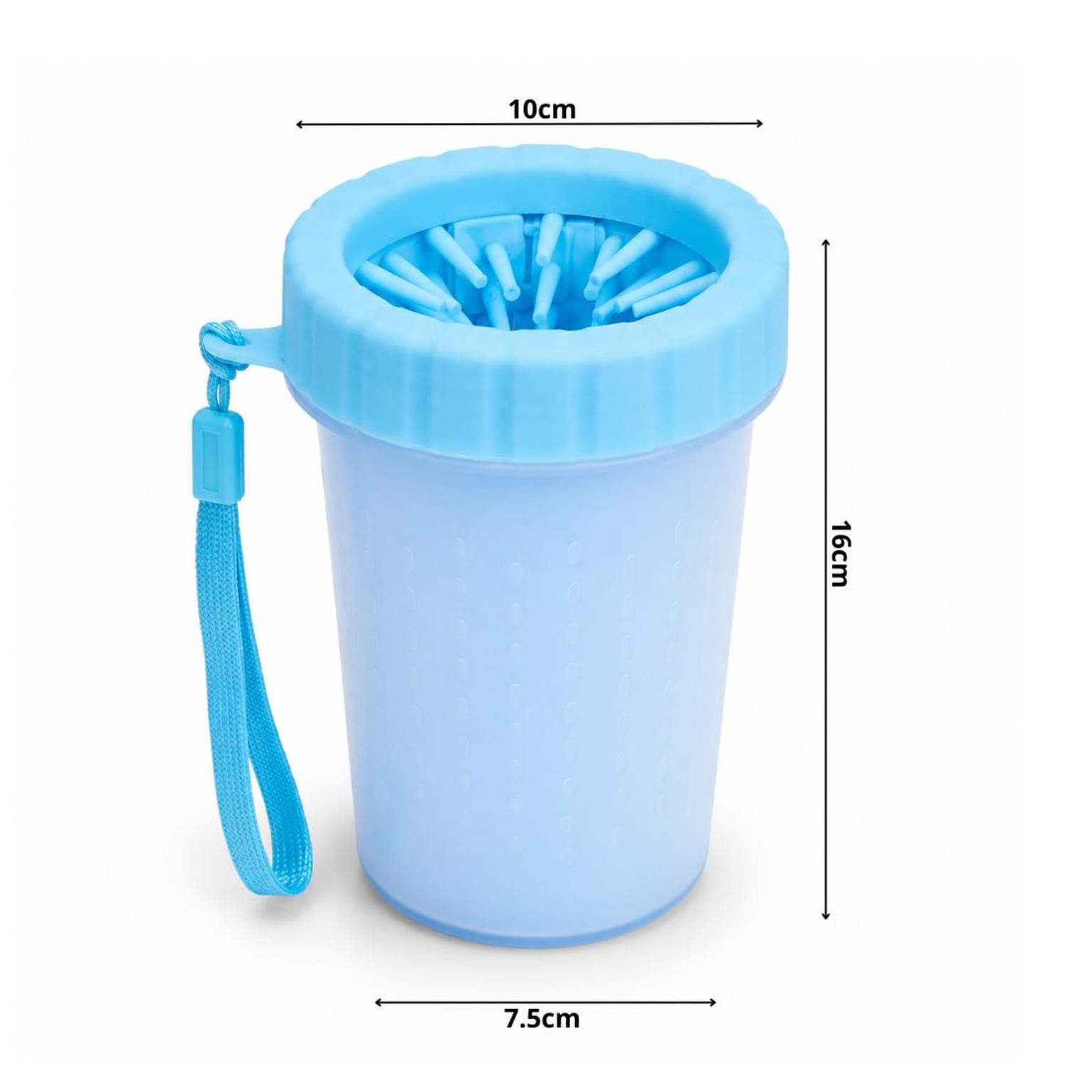LAVADOR LIMPIADOR GRANDE DE PATAS PARA PERROS CON CERDAS DE SILICONA SUAVE CELESTE TAMAÑO M - 9