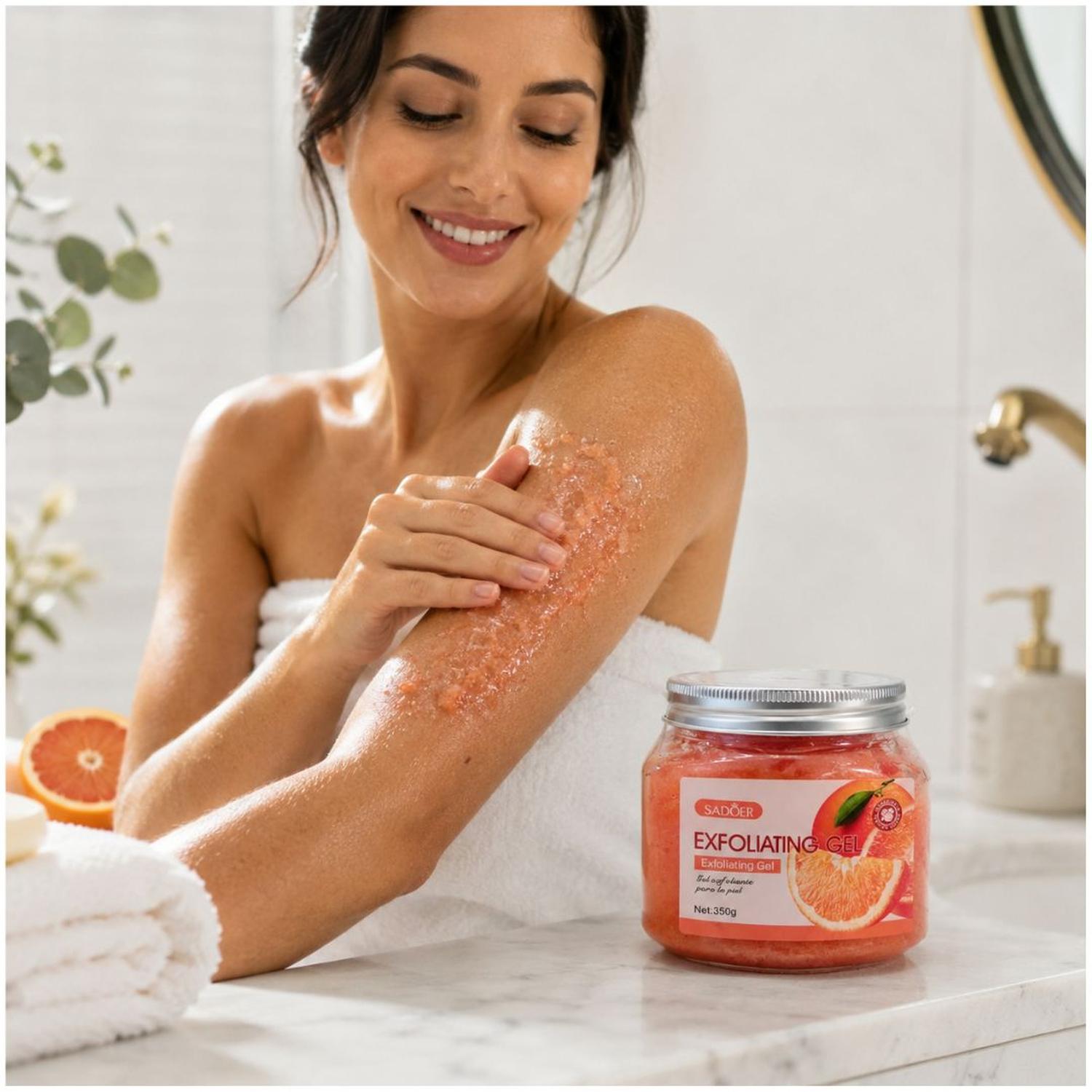 GEL EXFOLIANTE CORPORAL FACIAL SADOER 350G ALOE VERA SAL MARINA VITAMINA E - 2