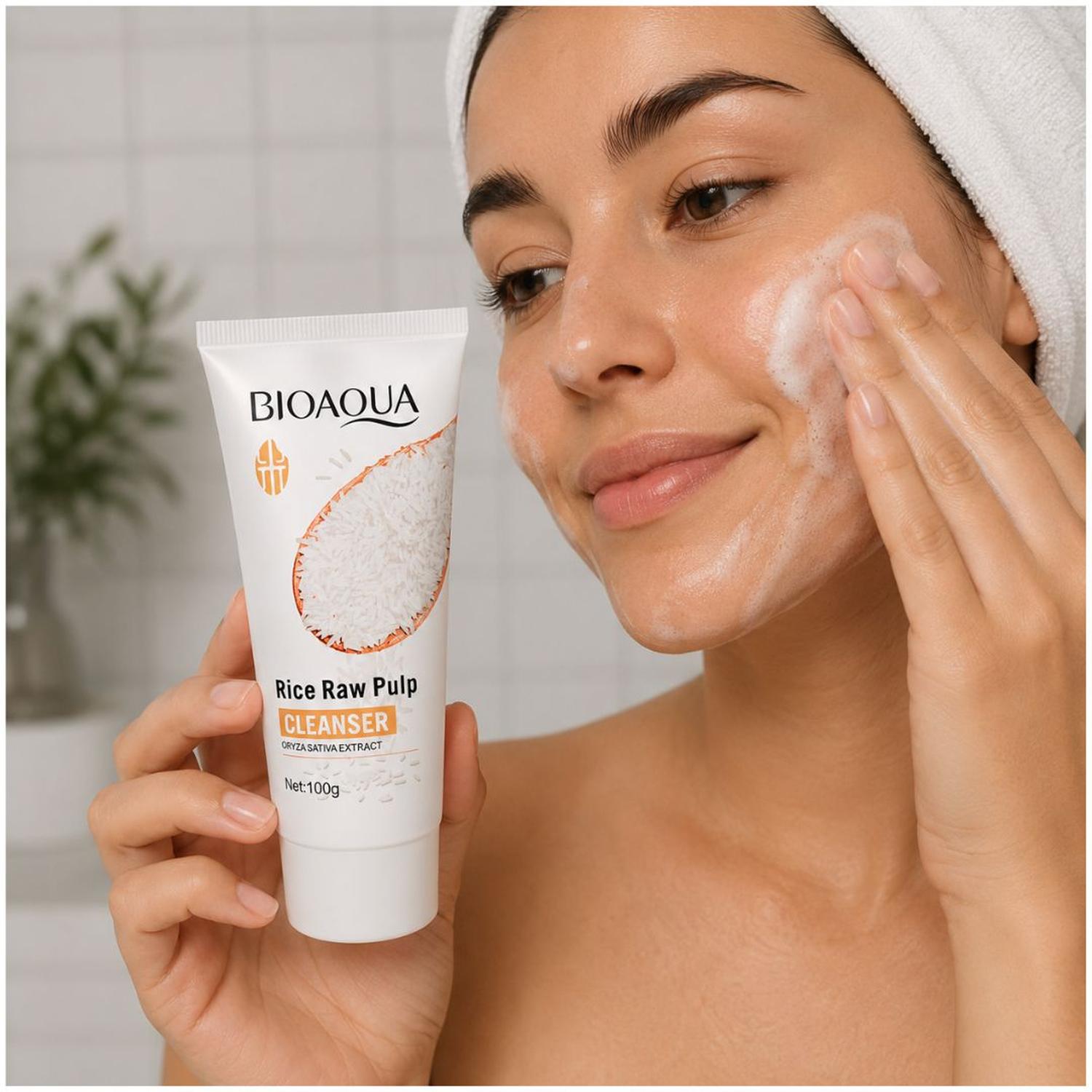 LIMPIADOR FACIAL EN ESPUMA BIOAQUA CON EXTRACTO DE ARROZ 100G HIDRATA - 2