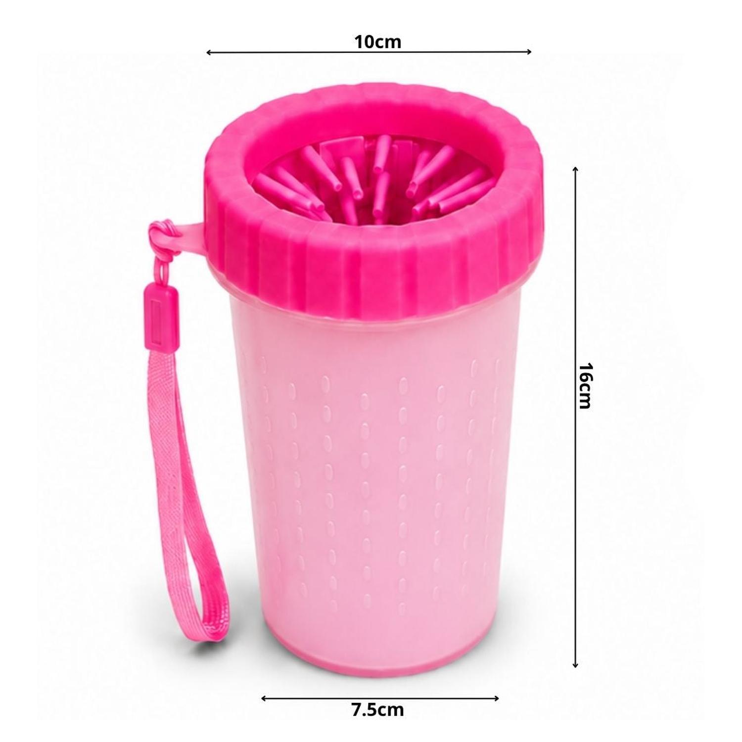 LAVADOR LIMPIADOR GRANDE DE PATAS PARA PERROS CON CERDAS DE SILICONA SUAVE ROSA TAMAÑO M - 6