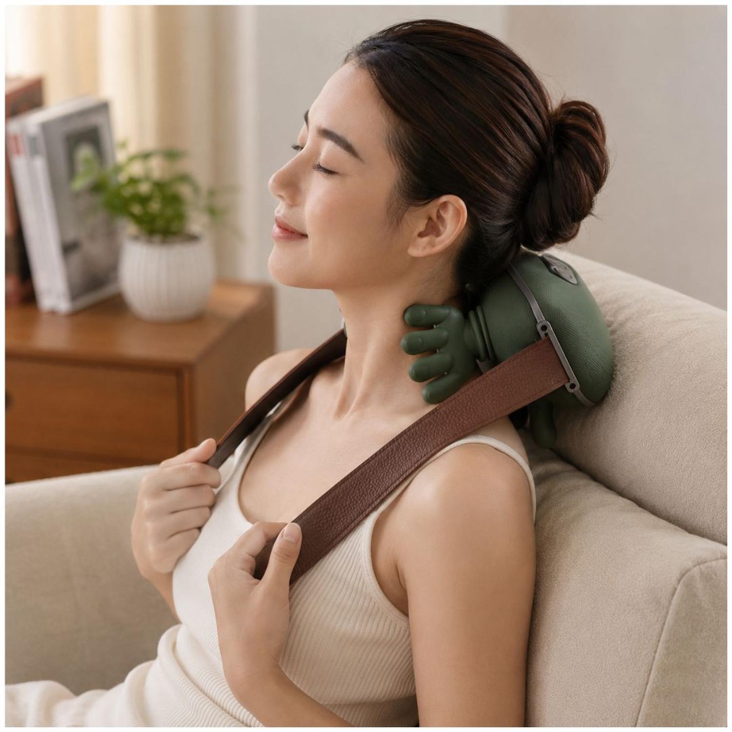 MASAJEADOR CUELLO CERVICAL ESPALDA CON CALOR FORMA DE MANOS JBY-827 RECARGABLE - 3