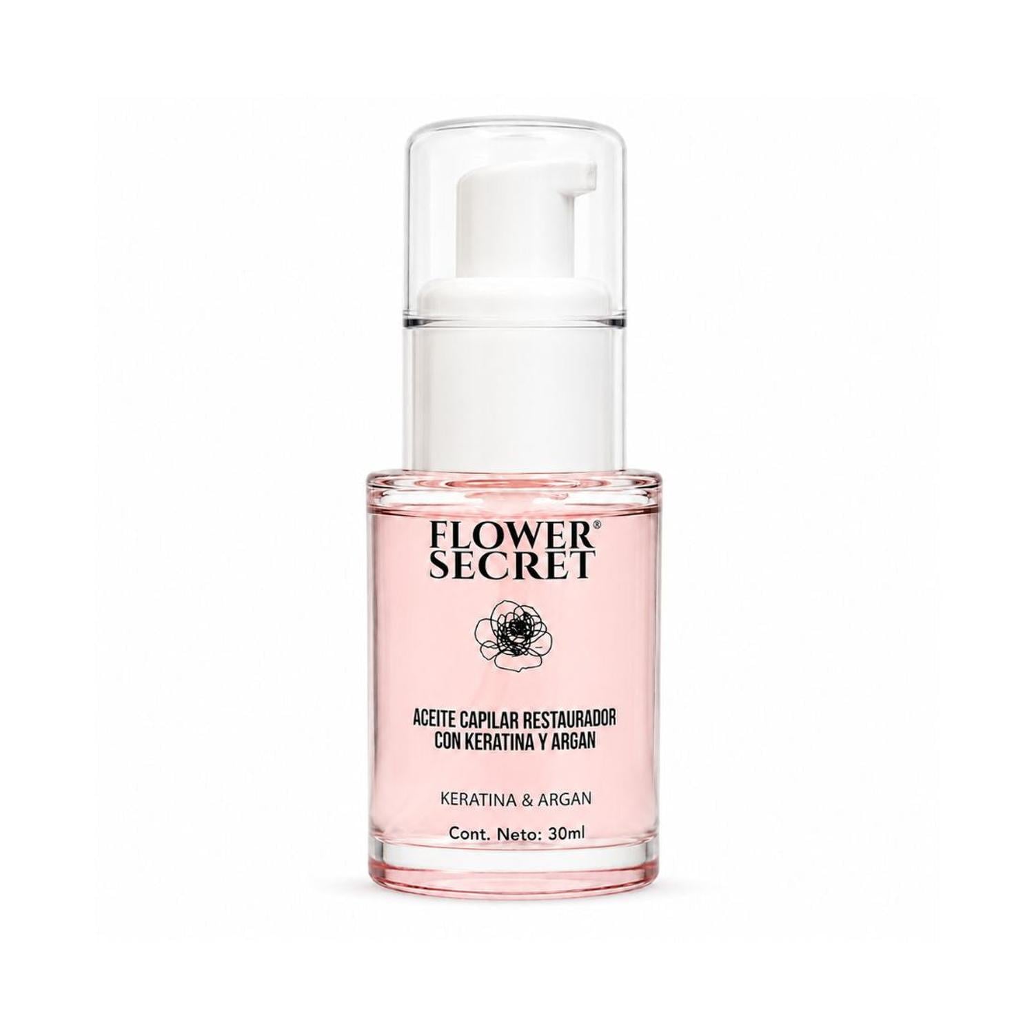 ACEITE CAPILAR ANTI-FRIZZ FLOWER SECRET 30ML CON KERATINA Y ARGÁN BRILLO Y REPARACIÓN - 1