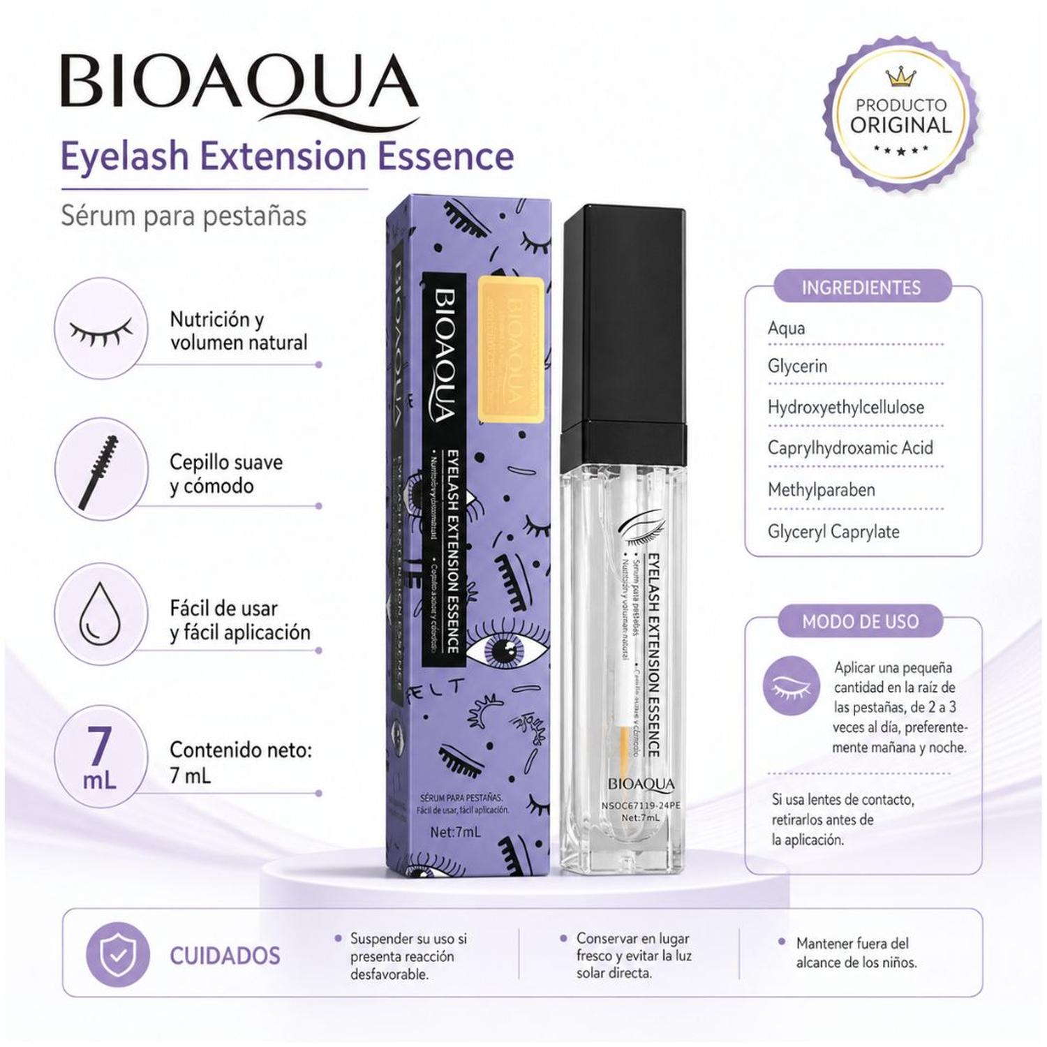 SÉRUM PARA PESTAÑAS BIOAQUA 7ML CON APLICADOR DE PRECISIÓN NUTRICIÓN Y VOLUMEN - 3