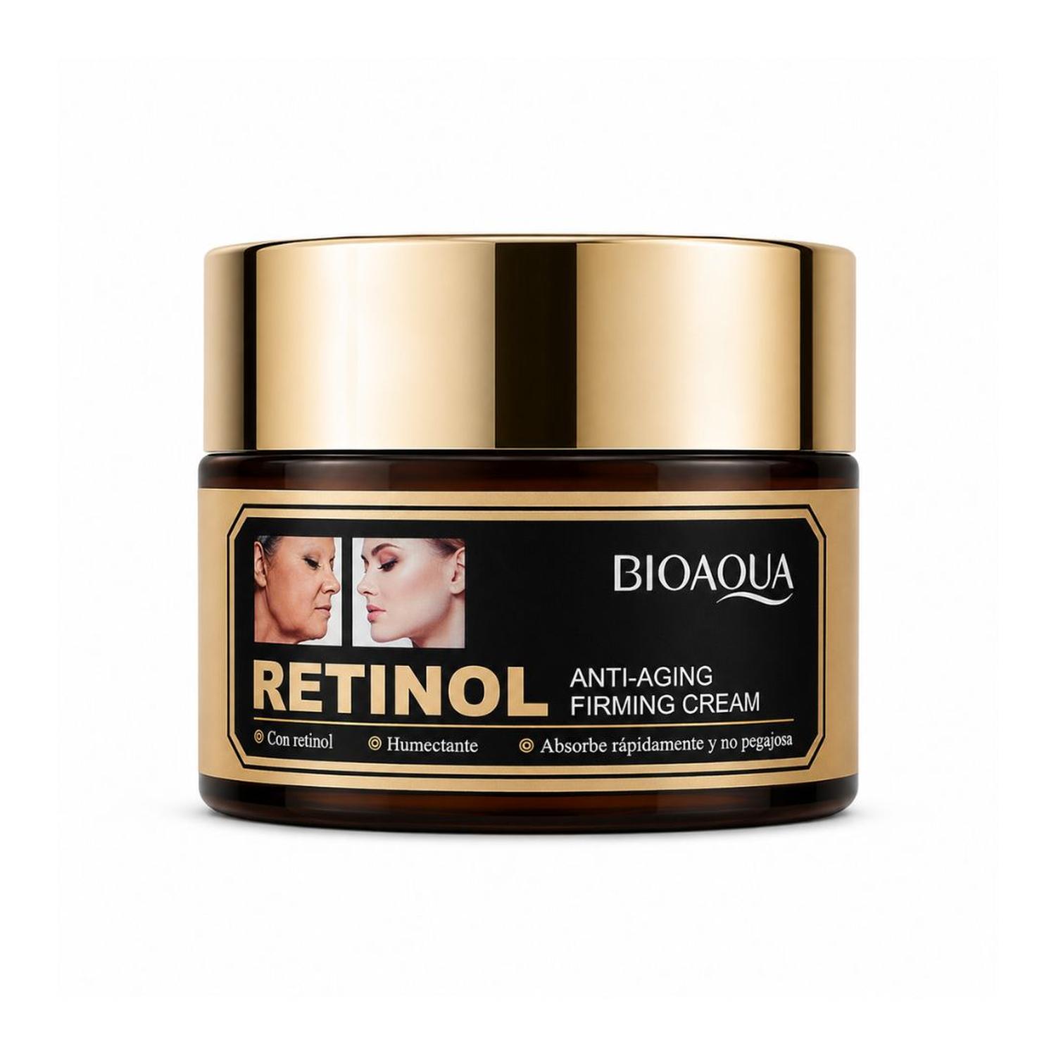 CREMA FACIAL BIOAQUA RETINOL 50G ANTIEDAD ANTIARRUGAS REAFIRMANTE HUMECTANTE - 1