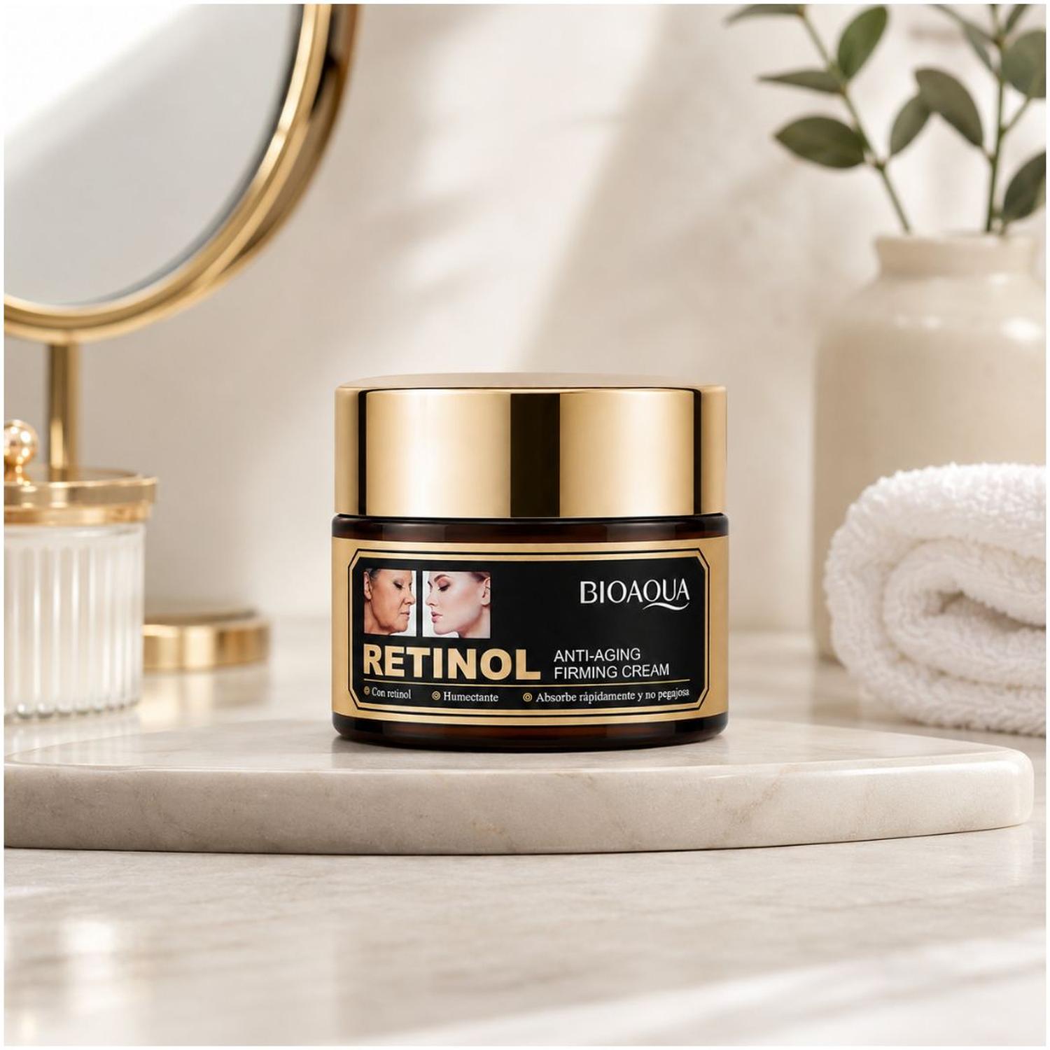 CREMA FACIAL BIOAQUA RETINOL 50G ANTIEDAD ANTIARRUGAS REAFIRMANTE HUMECTANTE - 4