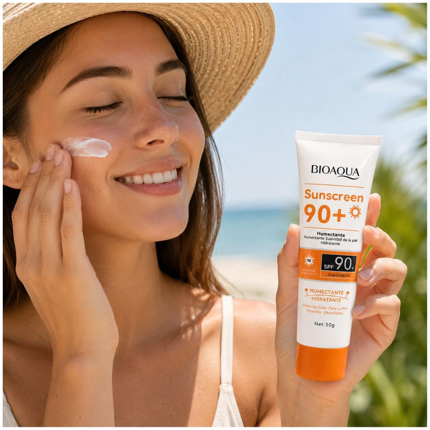 PROTECTOR SOLAR BIOAQUA SPF 90+ HUMECTANTE HIDRATANTE 50G FACIAL Y CORPORAL - 3