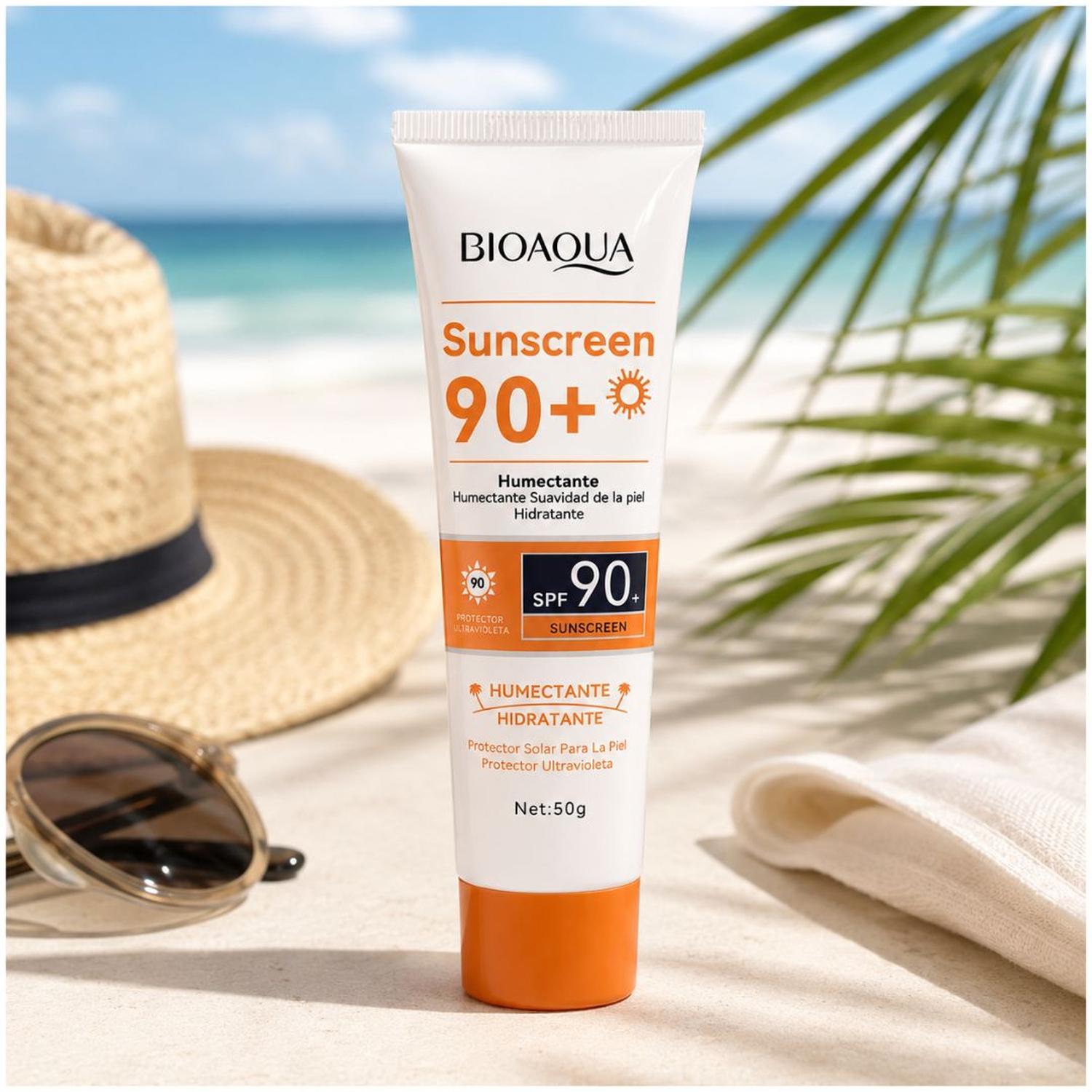 PROTECTOR SOLAR BIOAQUA SPF 90+ HUMECTANTE HIDRATANTE 50G FACIAL Y CORPORAL - 4