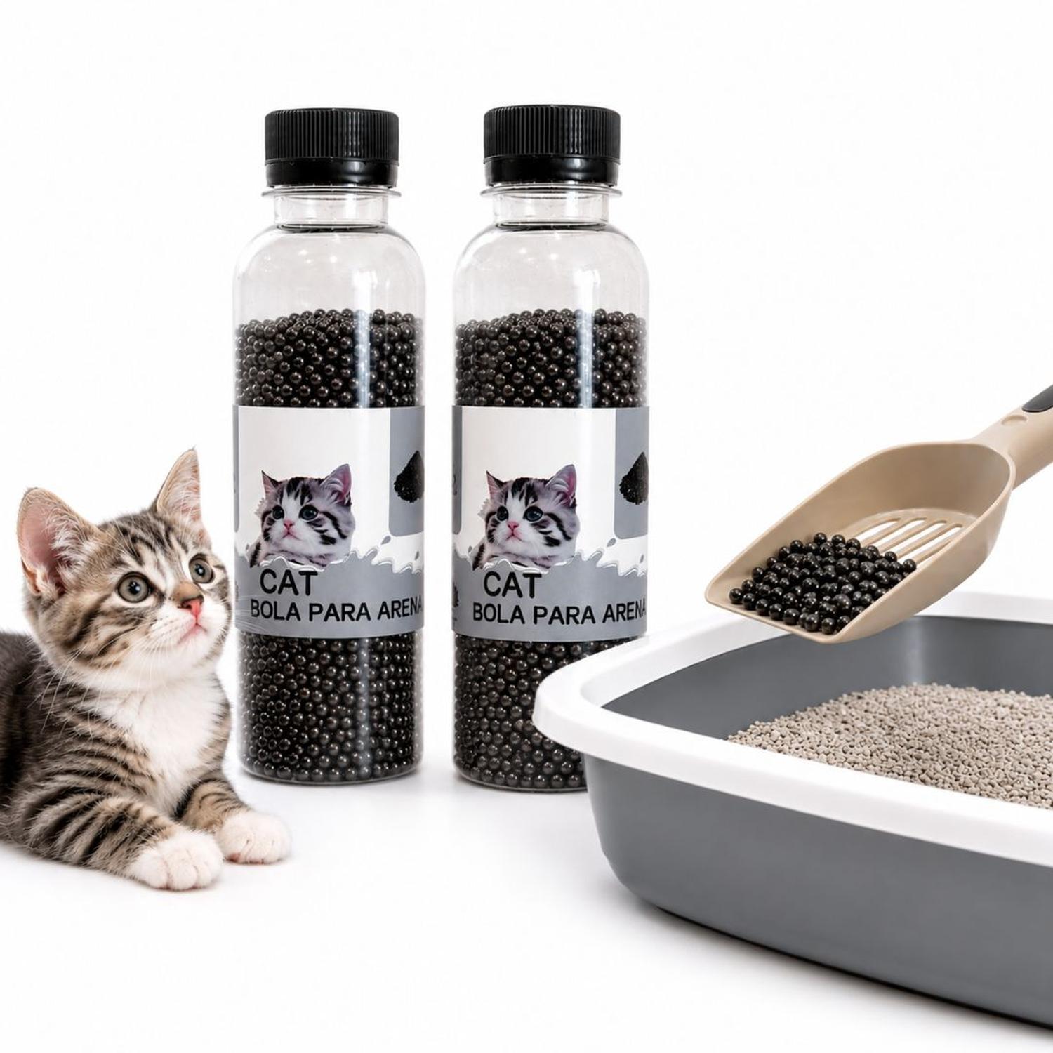 PACK X2 PERLAS BOLAS DE CARBÓN ACTIVADO 500 ML DESODORANTE ARENA ARENERO DE GATO - 1
