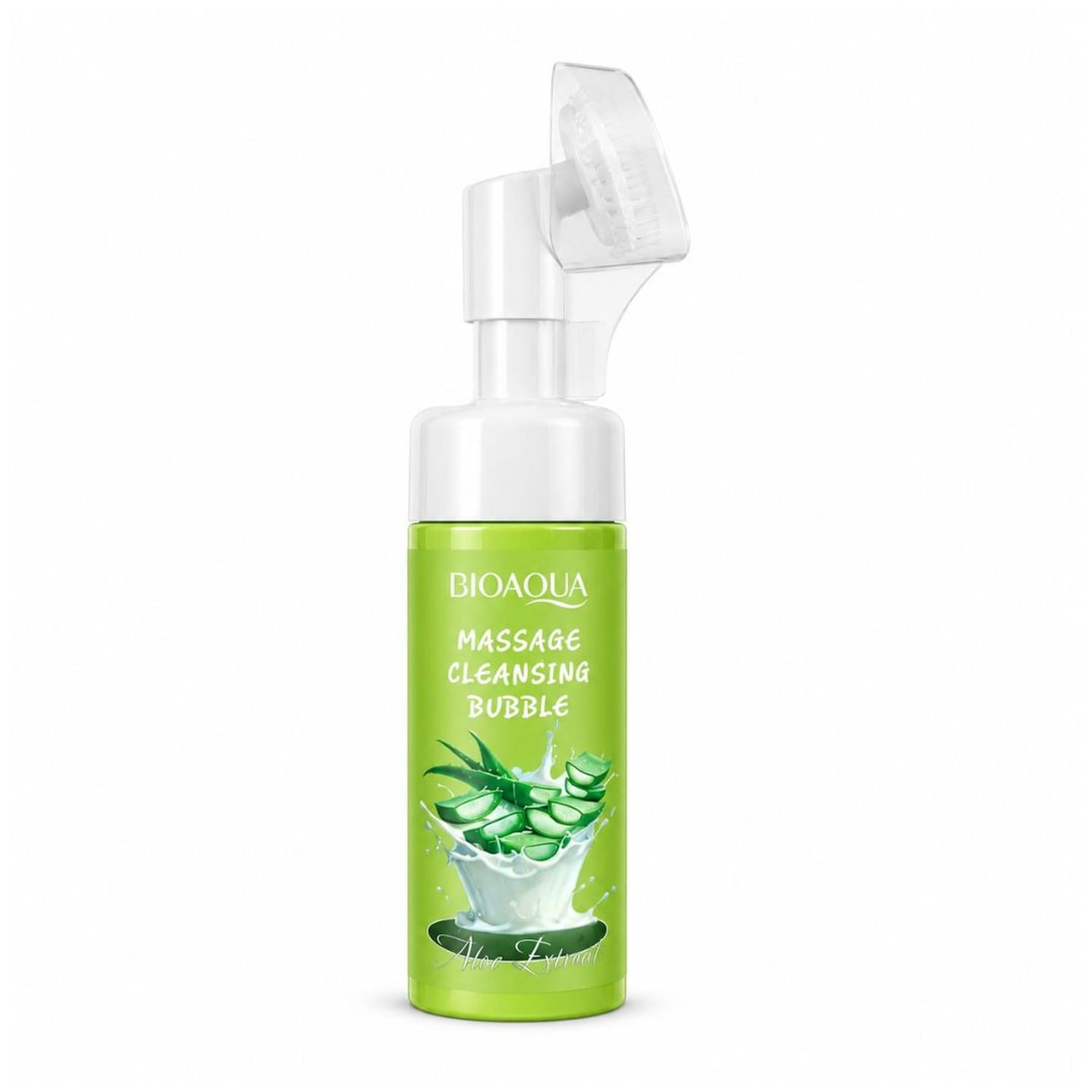 LIMPIADOR DESMAQUILLADOR FACIAL 2 EN 1 BIOAQUA 150ML CON ALOE Y CEPILLO MASAJEADOR - 1