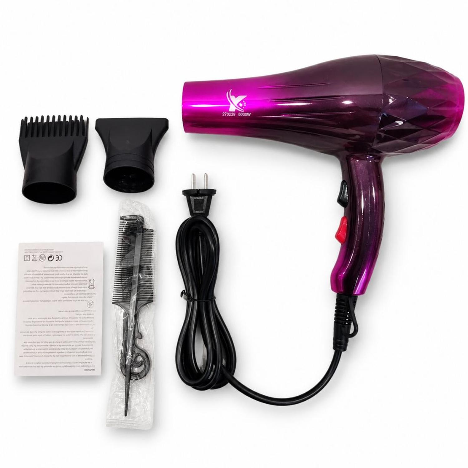 SECADORA DE CABELLO PROFESIONAL MODELO 270239 4 EN 1 DE 6000W - 6