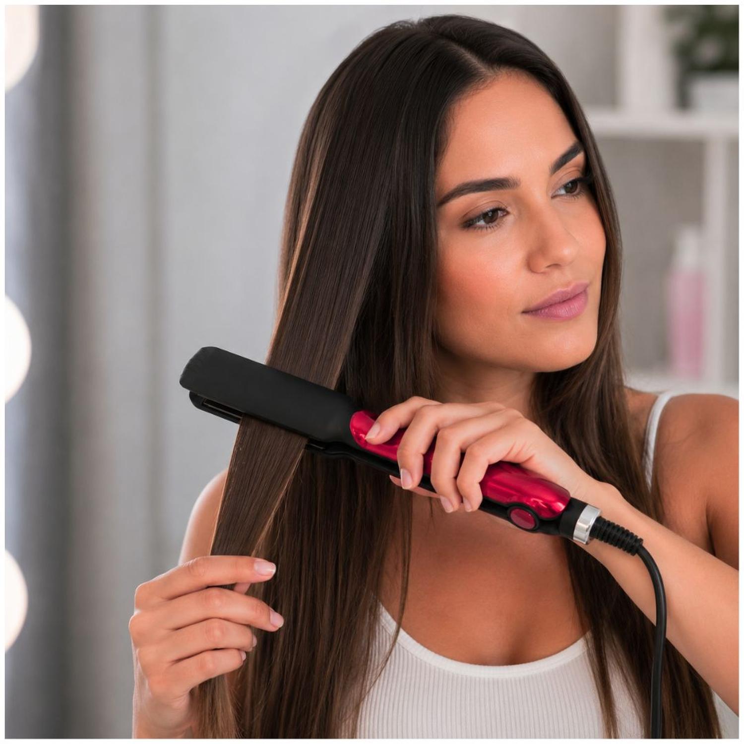 PLANCHA DE PELO NHS-870 ALISADOR PROFESIONAL PARA CABELLO CERÁMICA 220°C TAMAÑO M - 2