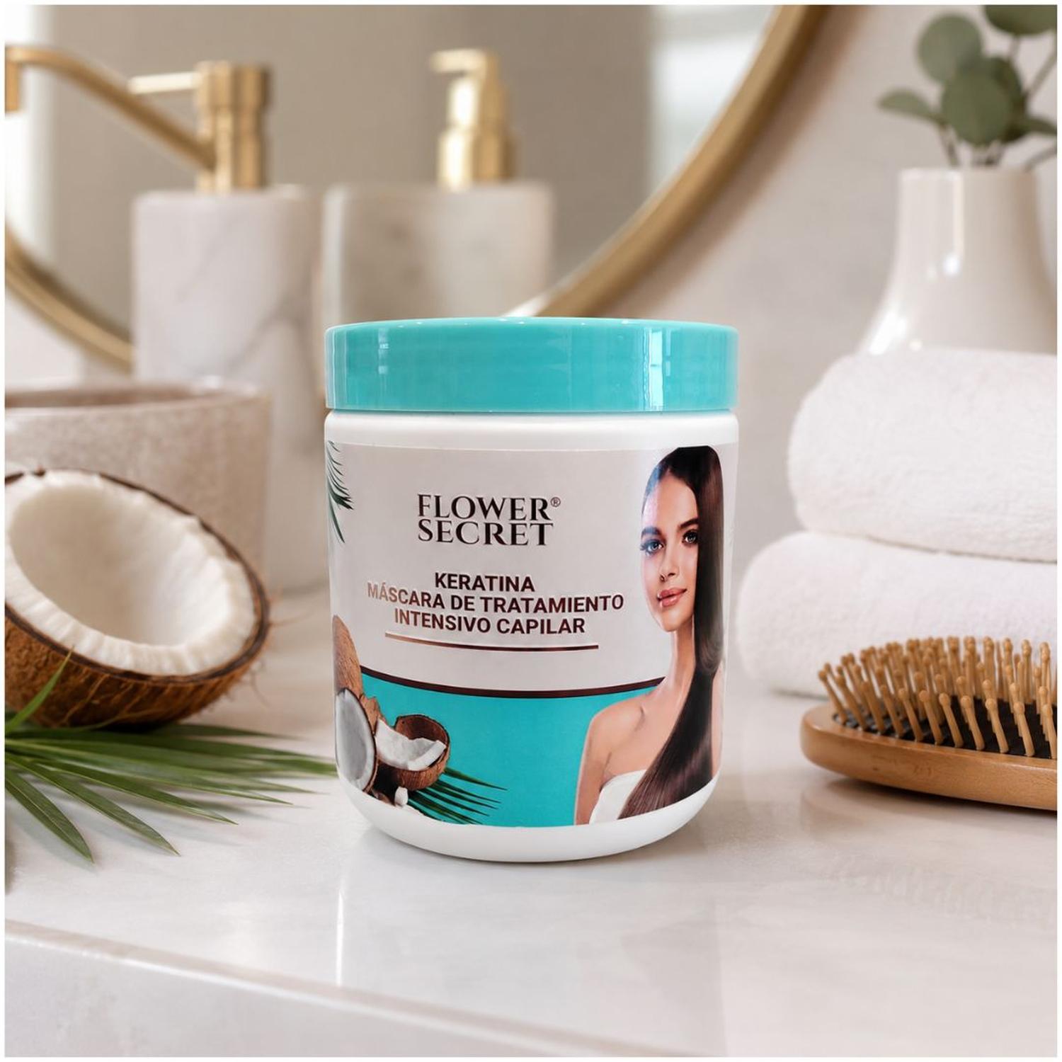 MASCARILLA CAPILAR FLOWER SECRET KERATINA CON COCO 500 ML HIDRATANTE Y NUTRITIVO - 2
