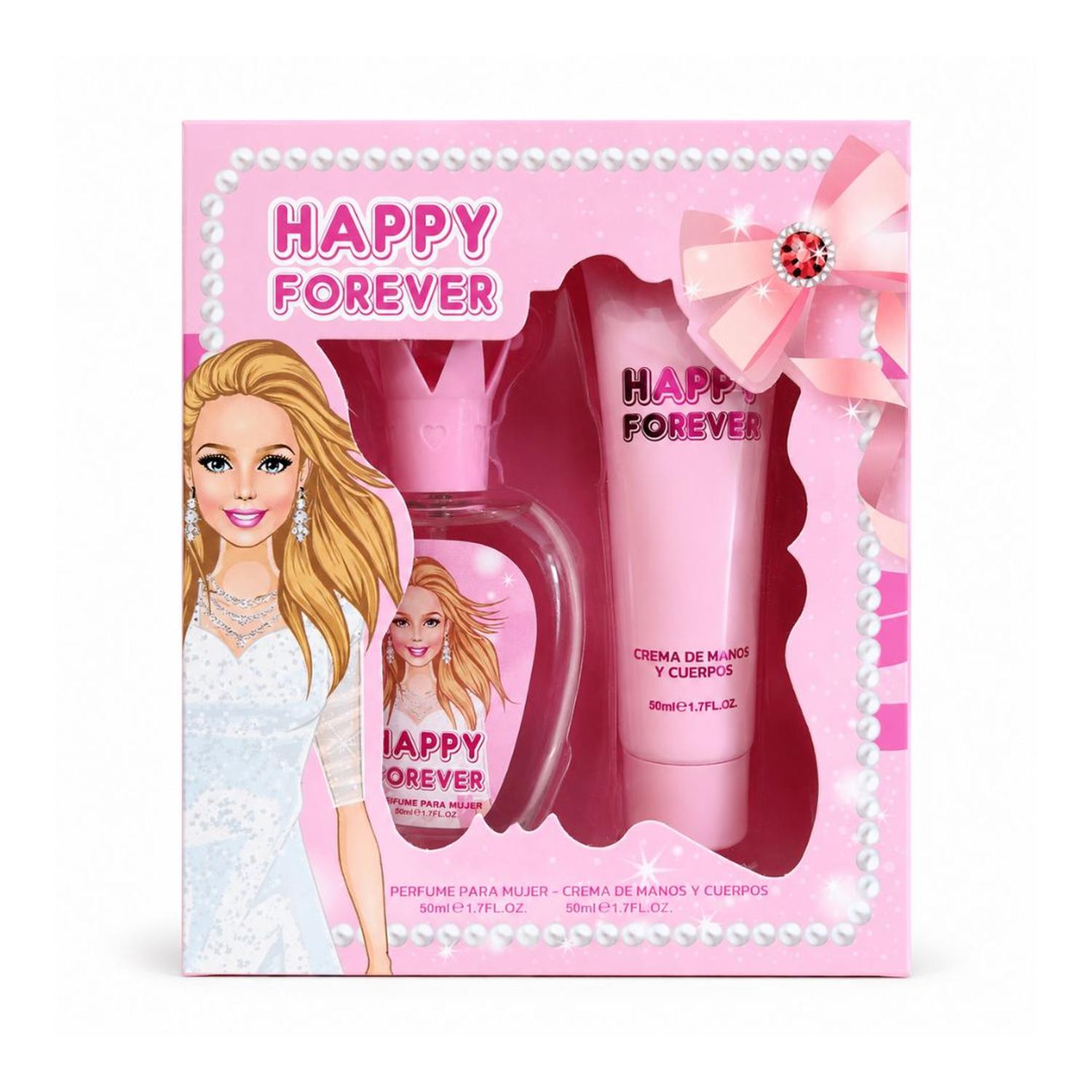 SET PERFUME NIÑAS HAPPY FOREVER Y CREMA DE MANOS CORPORAL 50ML DISEÑO PRINCESA - 5