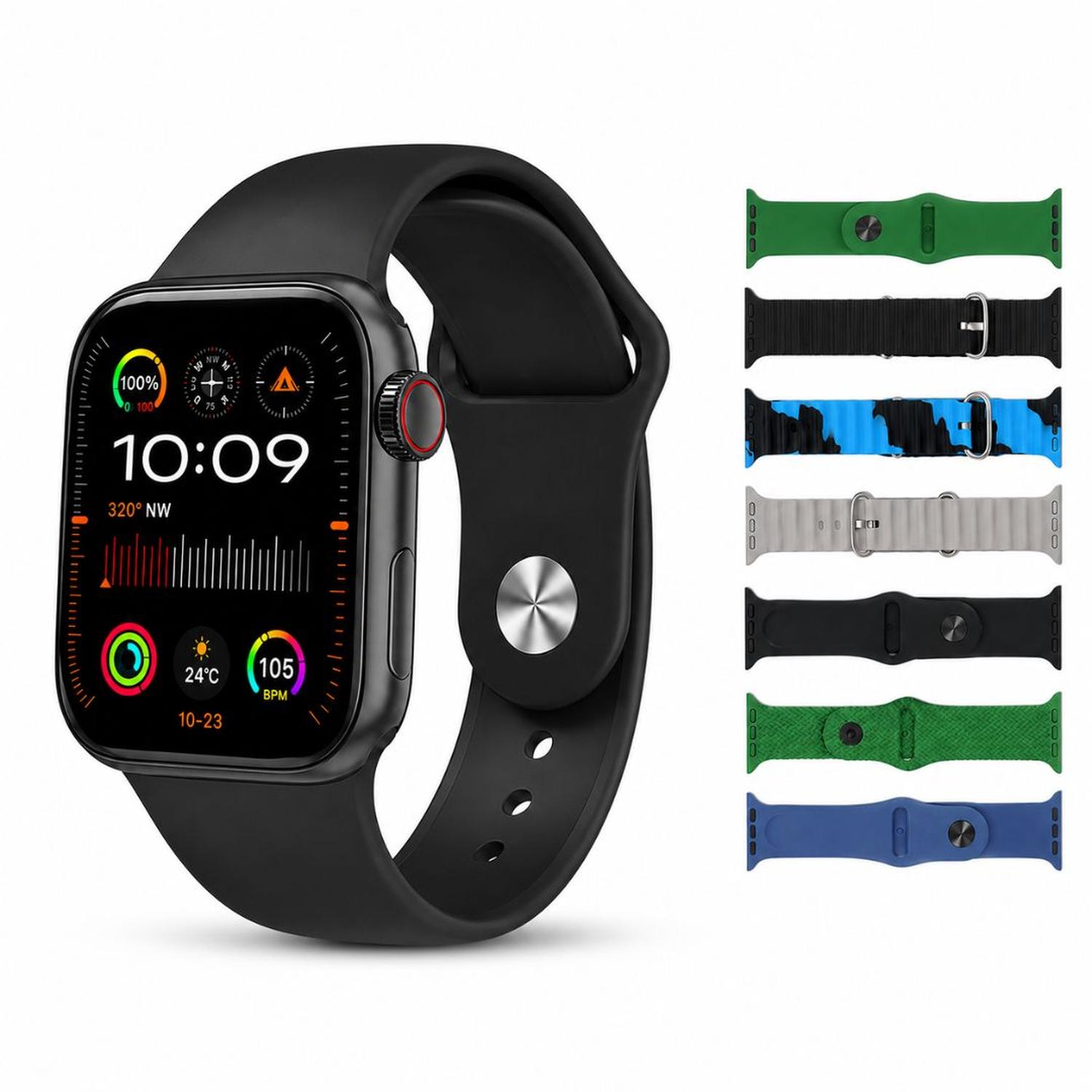 SMARTWATCH GUS-08 SERIES 11 AMOLED 7 EN 1 CON 7 CORREAS Y MODOS DEPORTIVOS TAMAÑO M - 1