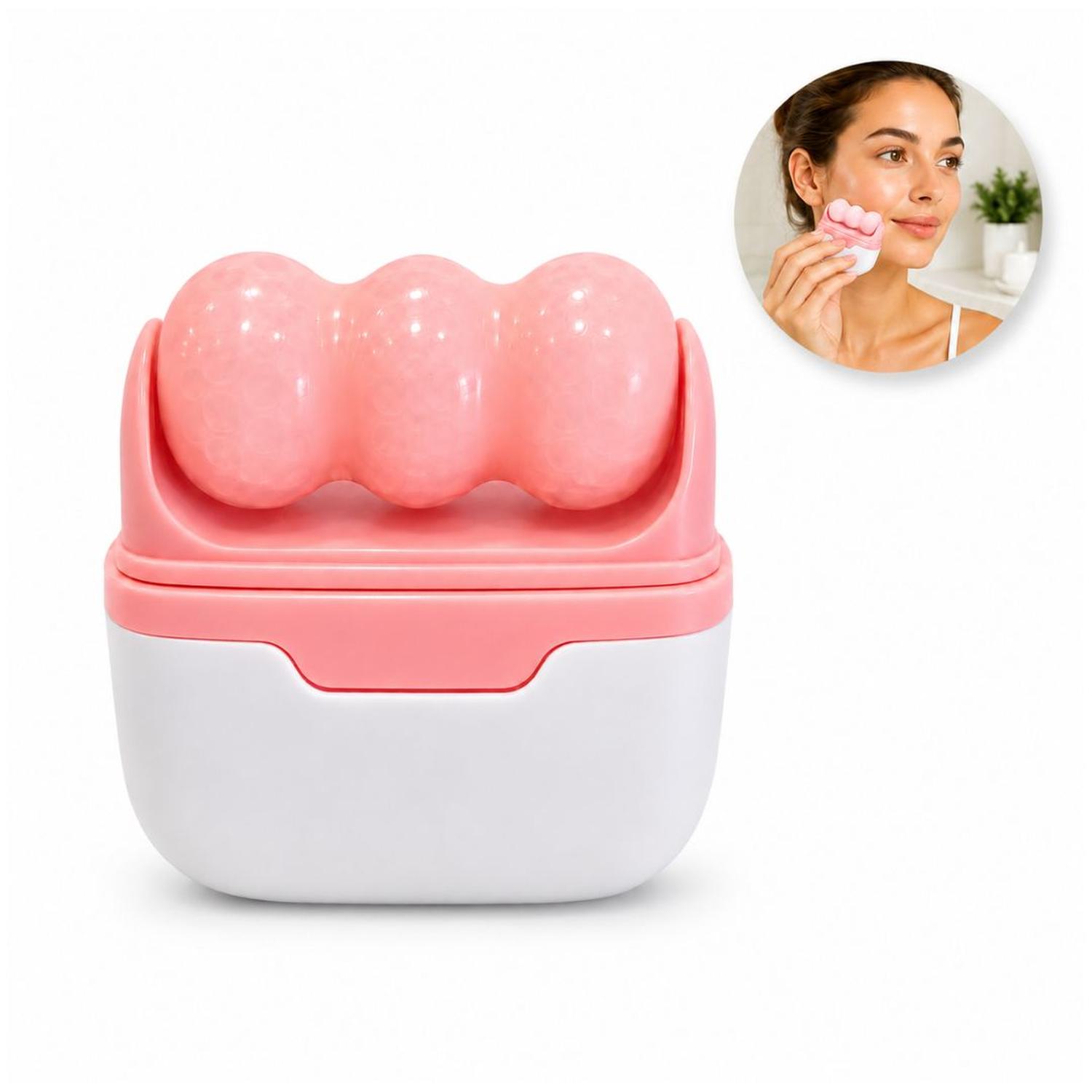 MASAJEADOR FACIAL ICE ROLLER S30 SKINCARE ROSTRO CUELLO CUERPO DOBLE CABEZAL TAMAÑO M - 1