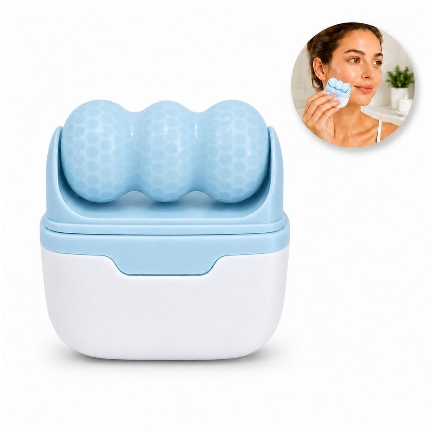 MASAJEADOR FACIAL ICE ROLLER S30 SKINCARE ROSTRO CUELLO CUERPO DOBLE CABEZAL TAMAÑO M - 1