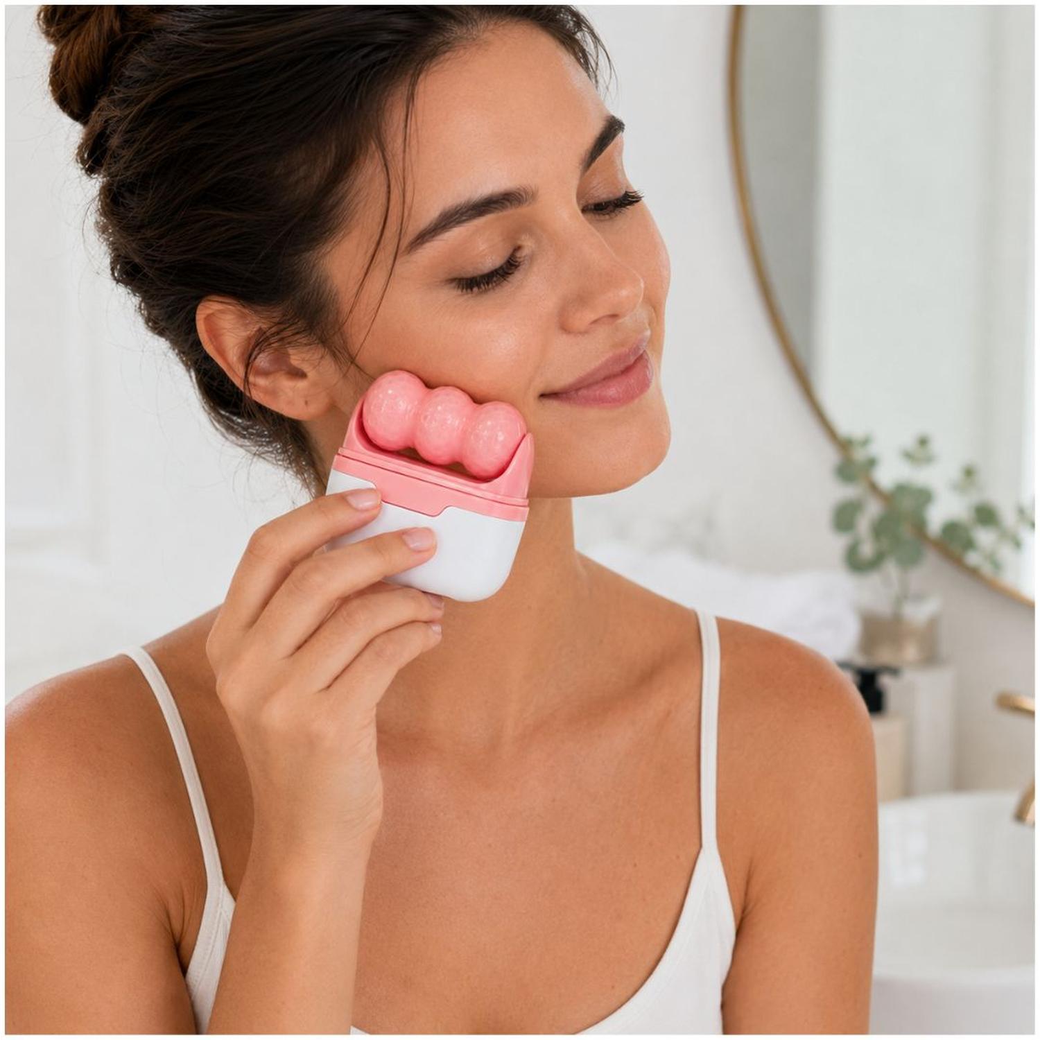 MASAJEADOR FACIAL ICE ROLLER S30 SKINCARE ROSTRO CUELLO CUERPO DOBLE CABEZAL TAMAÑO M - 5