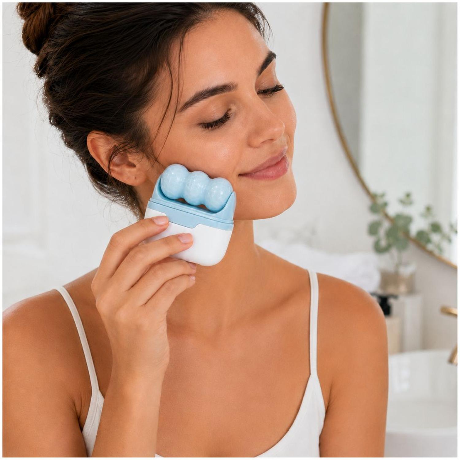 MASAJEADOR FACIAL ICE ROLLER S30 SKINCARE ROSTRO CUELLO CUERPO DOBLE CABEZAL TAMAÑO M - 5