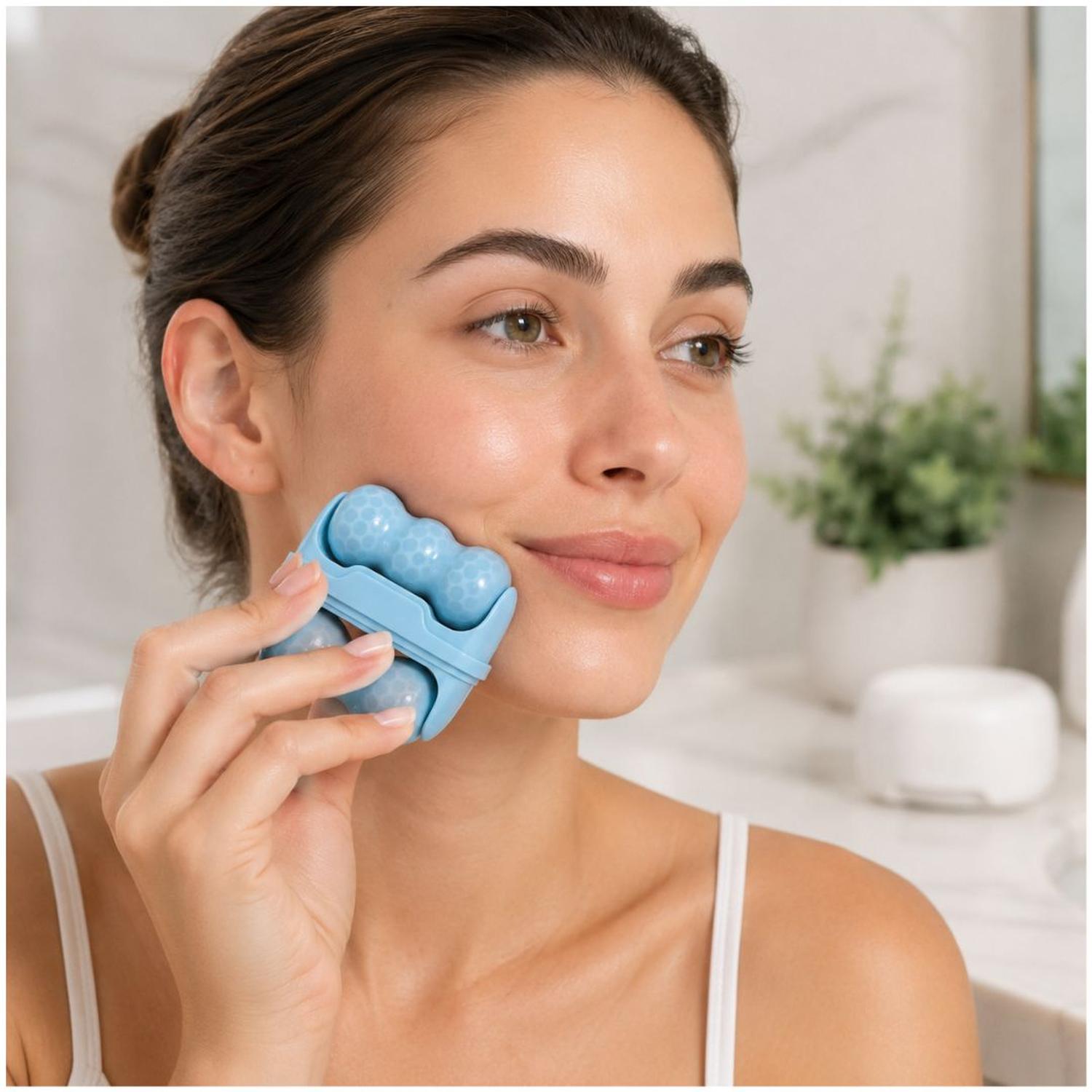 MASAJEADOR FACIAL ICE ROLLER S30 SKINCARE ROSTRO CUELLO CUERPO DOBLE CABEZAL TAMAÑO M - 6