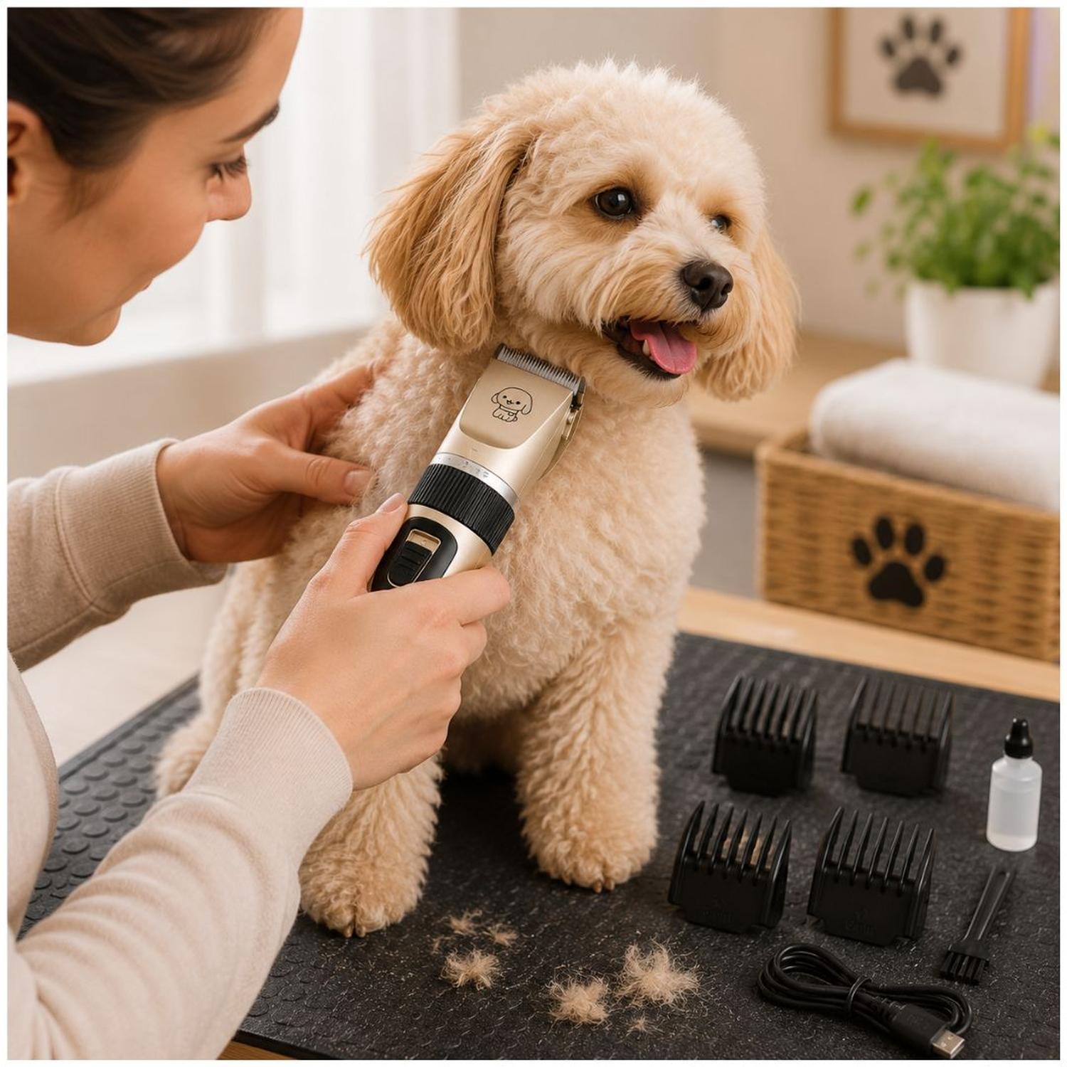 KIT MAQUINA CORTA PELO PERRO MASCOTA INALÁMBRICA RECARGABLE USB Y ACCESORIOS - 3