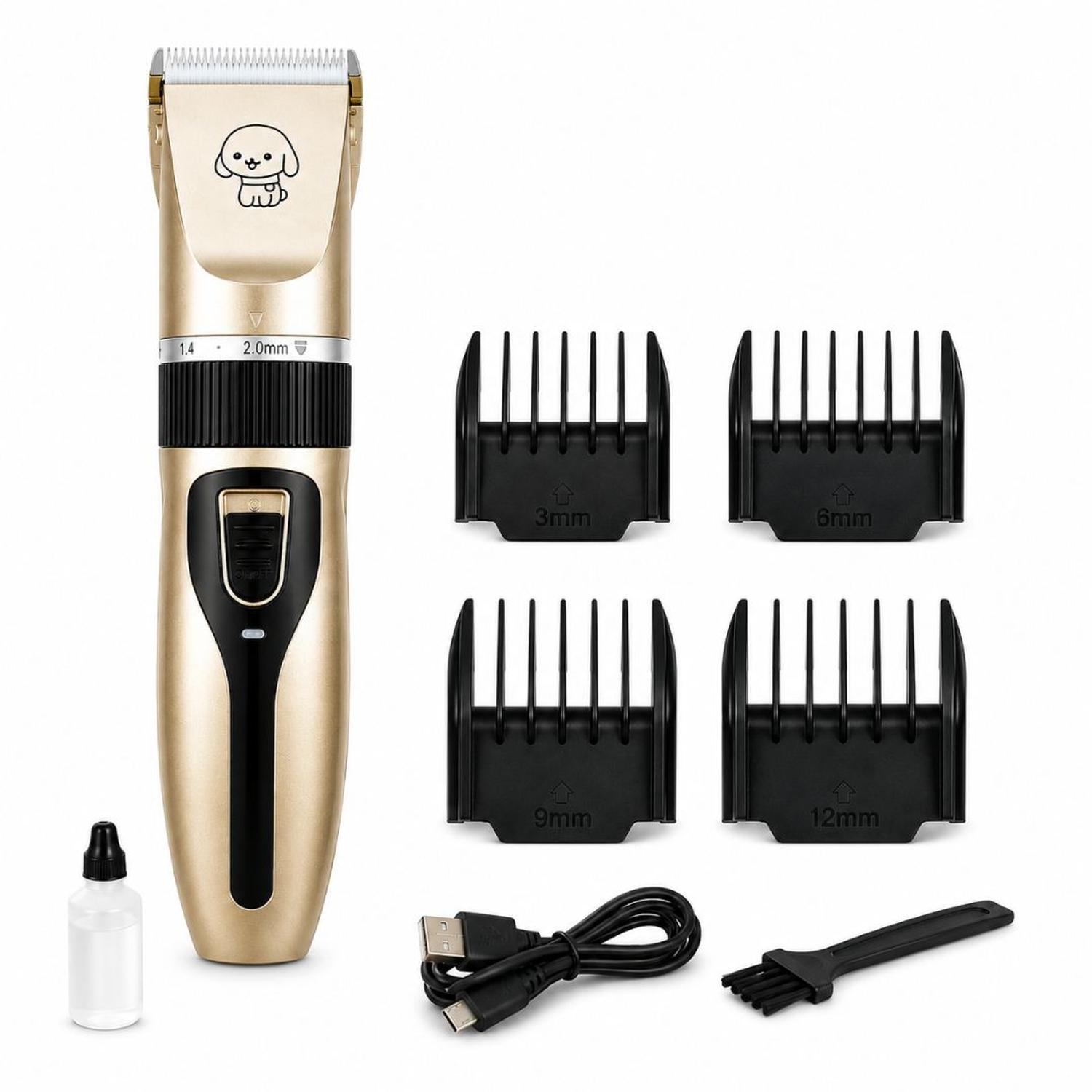 KIT MAQUINA CORTA PELO PERRO MASCOTA INALÁMBRICA RECARGABLE USB Y ACCESORIOS - 8