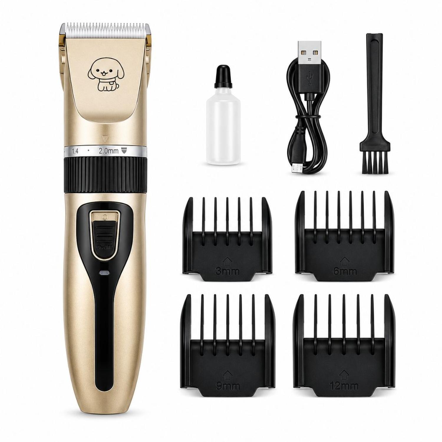 KIT MAQUINA CORTA PELO PERRO MASCOTA INALÁMBRICA RECARGABLE USB Y ACCESORIOS - 9