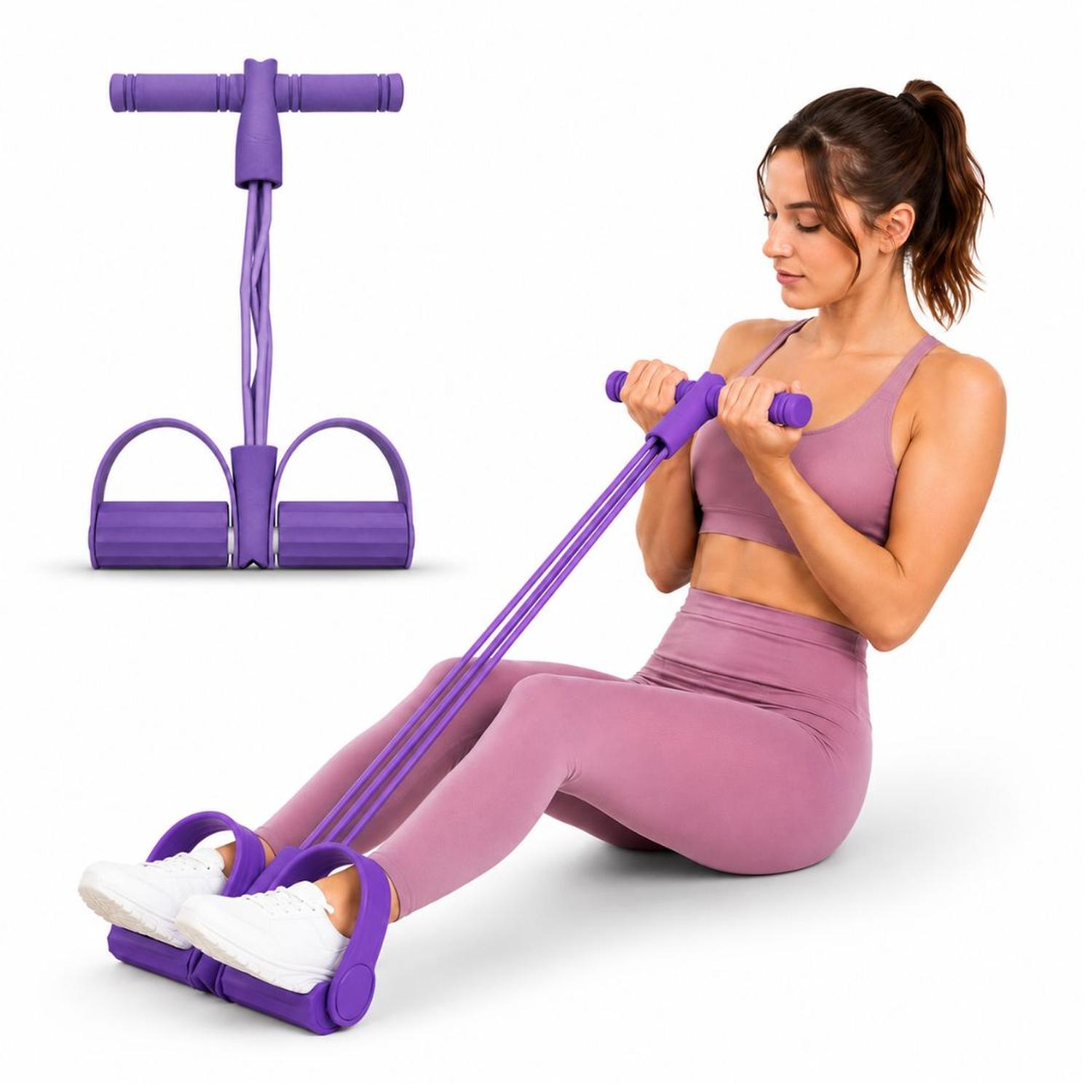LIGAS DE RESISTENCIA TRACCIÓN CON PEDAL ENTRENAMIENTO EJERCICIOS EN CASA MORADO - 1