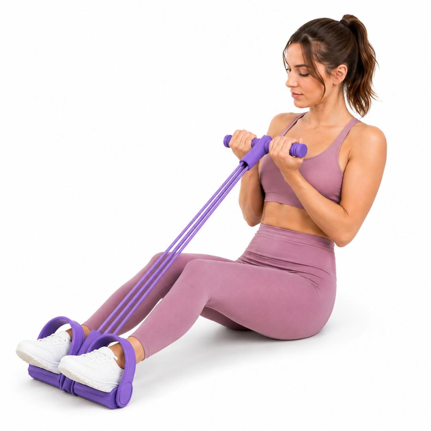 LIGAS DE RESISTENCIA TRACCIÓN CON PEDAL ENTRENAMIENTO EJERCICIOS EN CASA MORADO - 4