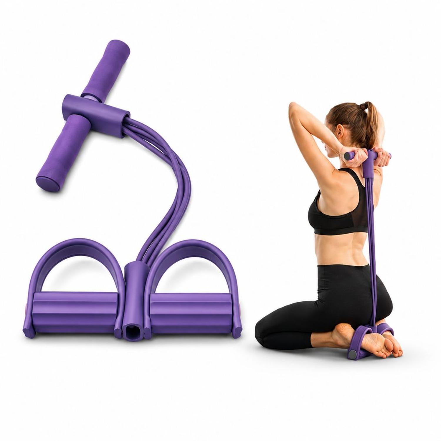 LIGAS DE RESISTENCIA TRACCIÓN CON PEDAL ENTRENAMIENTO EJERCICIOS EN CASA MORADO - 5