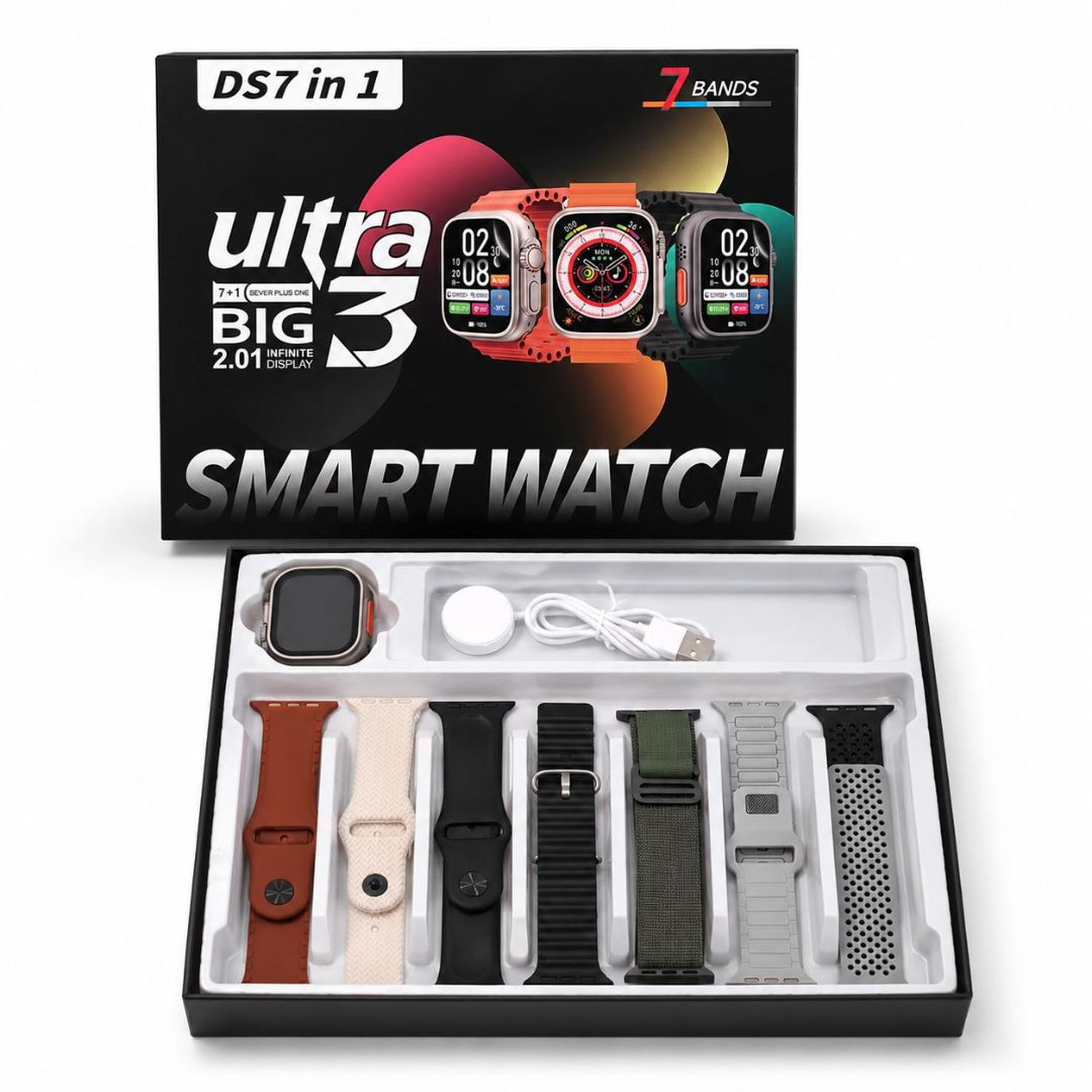SMARTWATCH DS7 EN 1 ULTRA BIG 3 CON 7 CORREAS MONITOREO SALUD Y MODOS DEPORTIVOS TAMAÑO M - 5