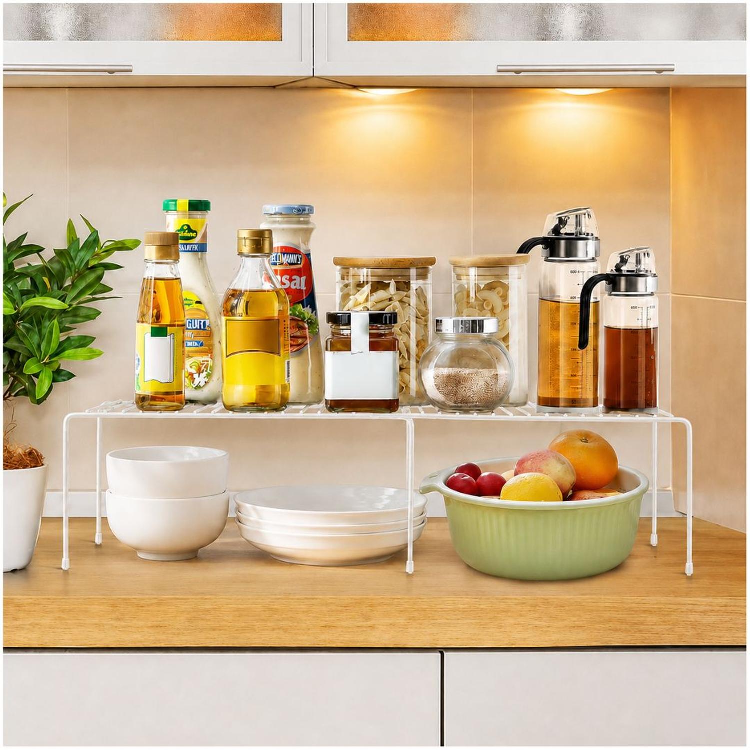 ORGANIZADOR MULTIFUNCIONAL REPOSTERO LAVADERO COCINA AJUSTABLE 16X70X21.5CM TAMAÑO M - 1