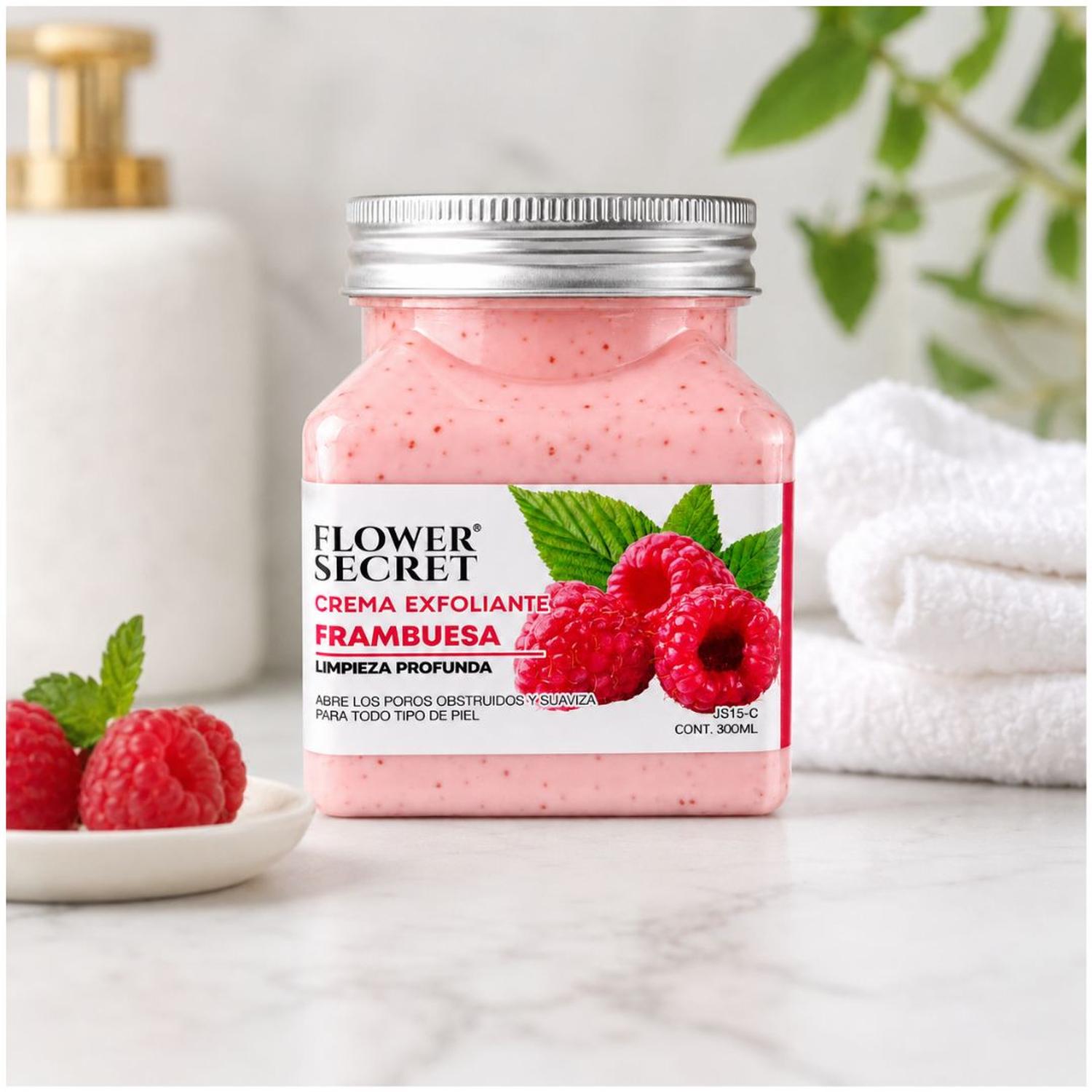 CREMA EXFOLIANTE CORPORAL JS15-C FLOWER SECRET FRAMBUESA 300 ML - 4
