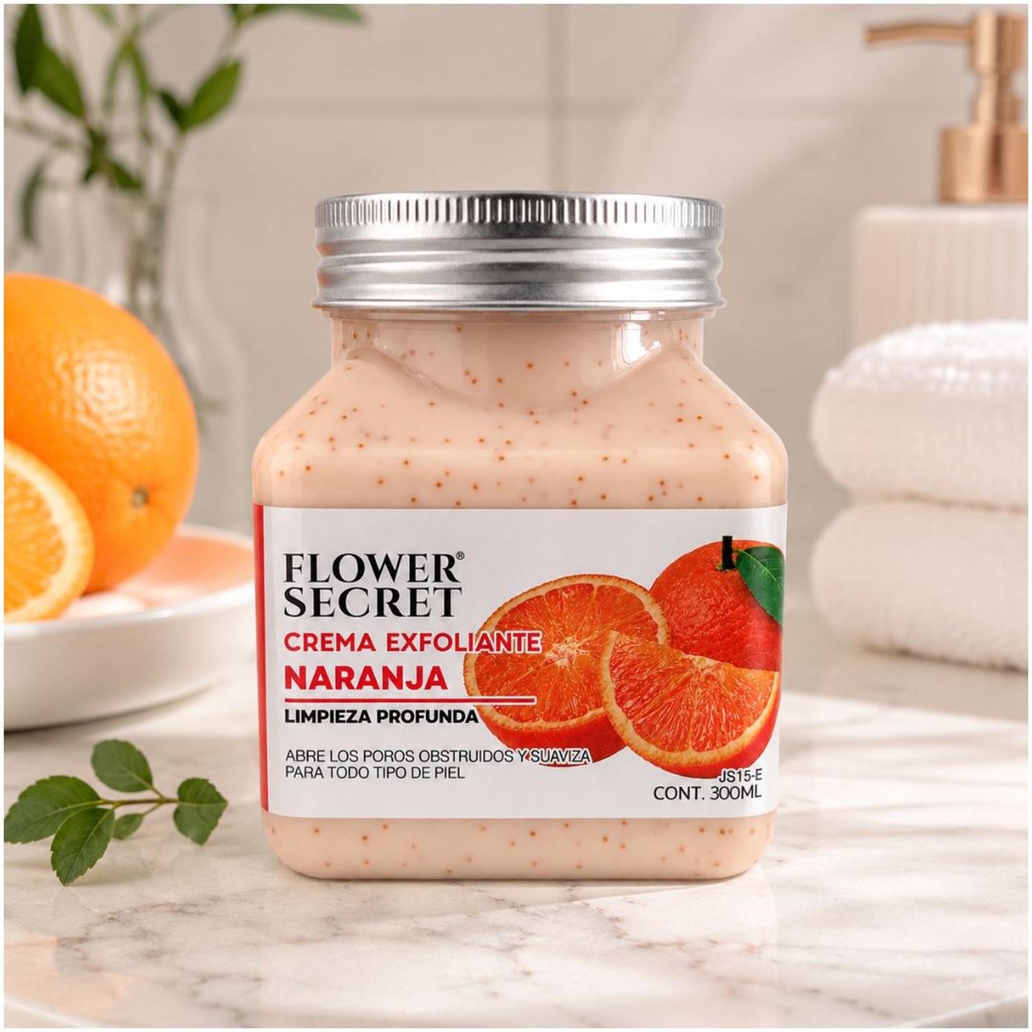 CREMA EXFOLIANTE CORPORAL JS15-E FLOWER SECRET NARANJA 300 ML - 4