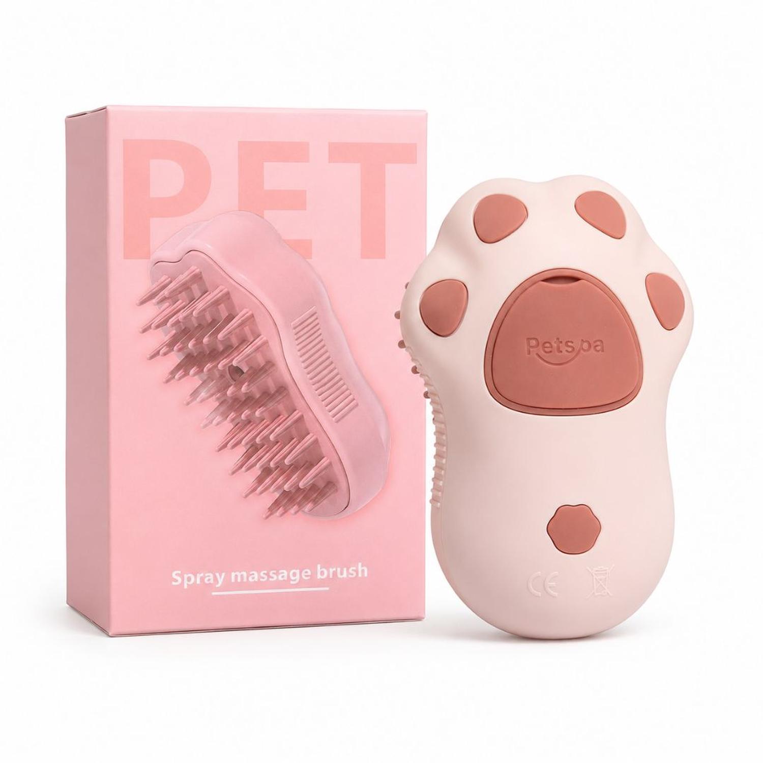 CEPILLO SPRAY MASAJEADOR DE BAÑO QUITA PELUSA PARA MASCOTAS PERROS GATOS ROSA TAMAÑO M - 5