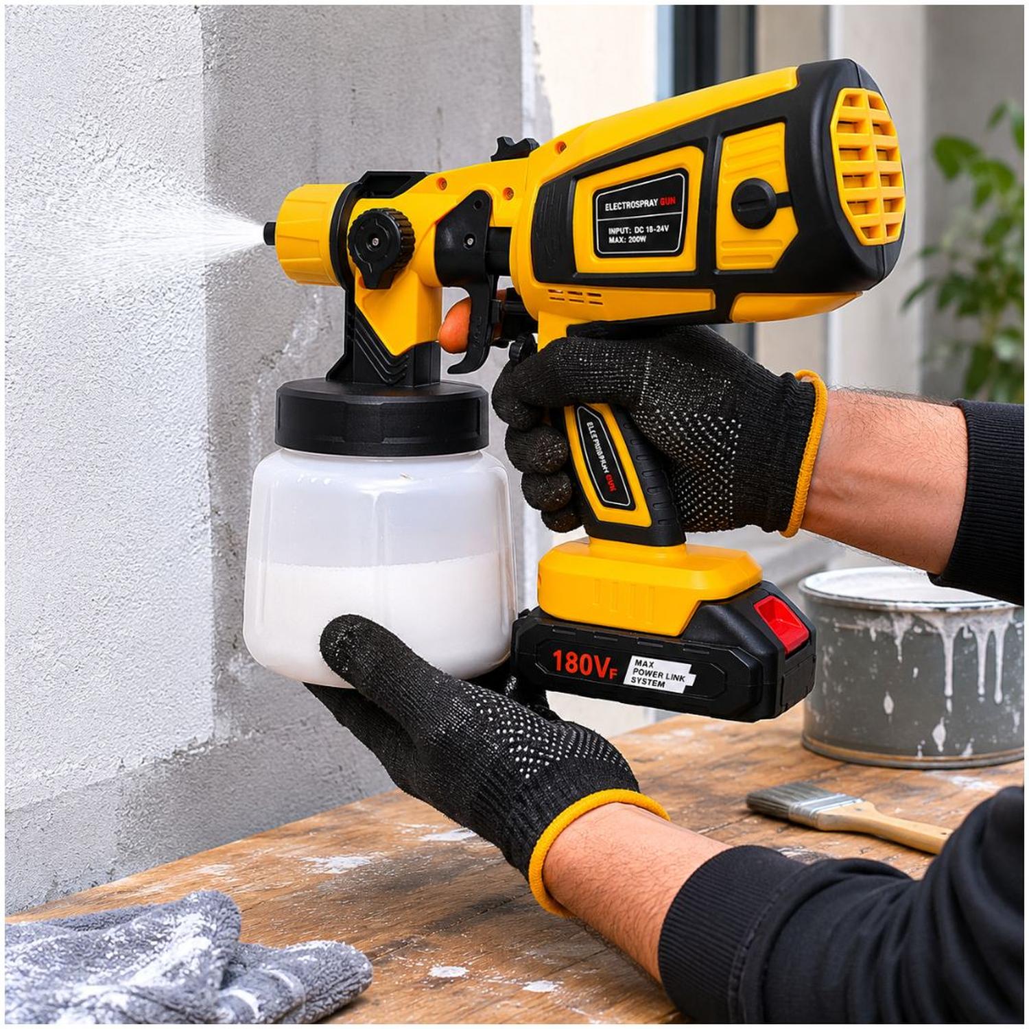 PISTOLA PARA PINTAR CN-6000D INALÁMBRICA RECARGABLE 180VF PULVERIZADOR 200W - 2