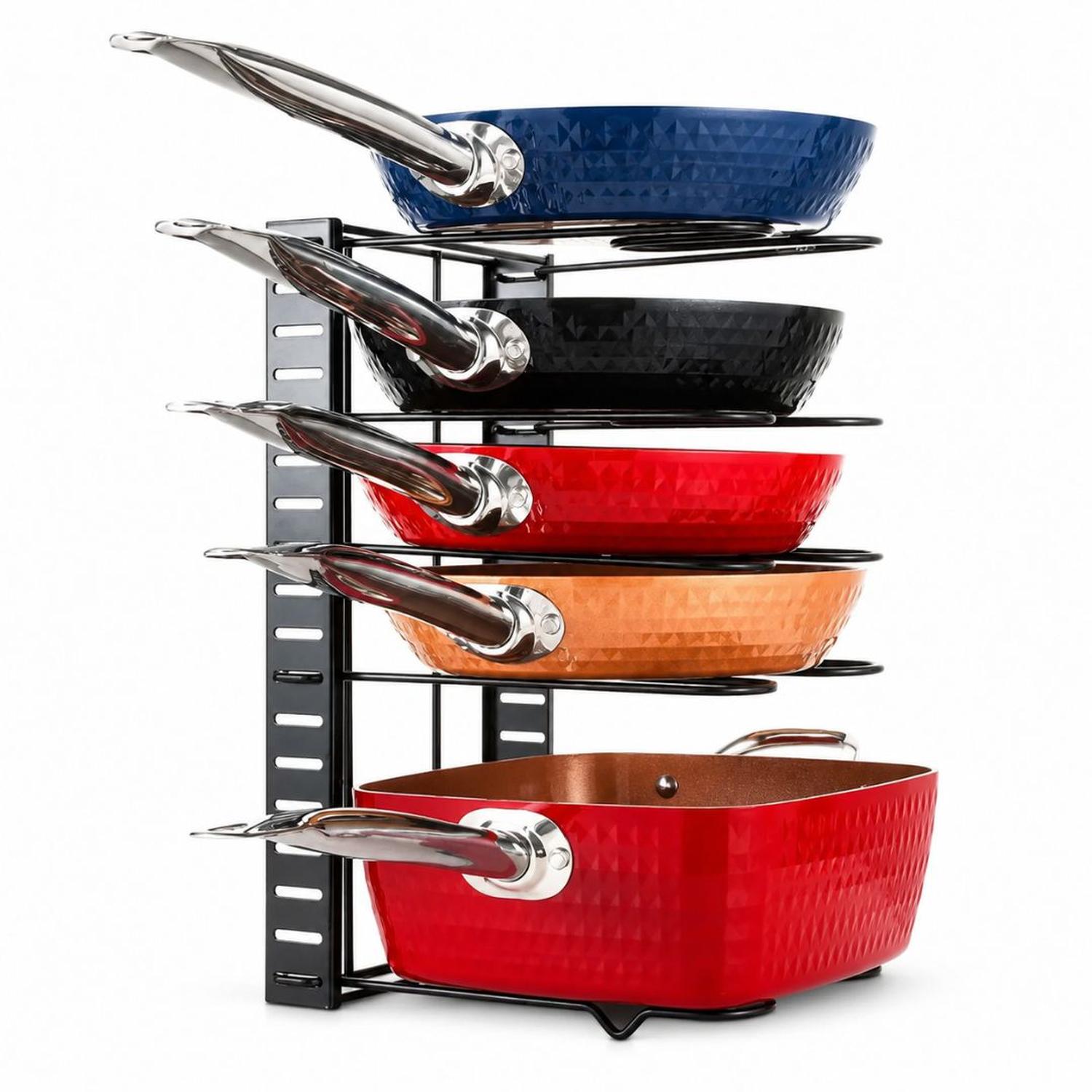 ESTANTE ORGANIZADOR DE OLLAS SARTENES Y TAPAS DE 5 NIVELES AJUSTABLE WL-CF049 - 1